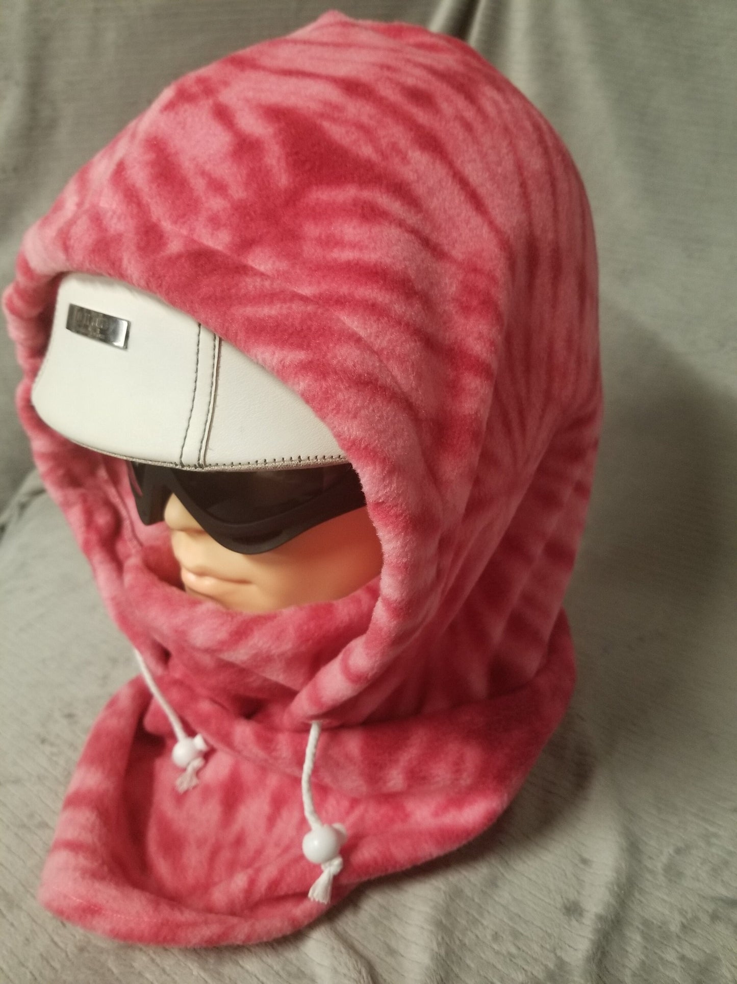 Pink Burst Anti Pill Plush Fleece Ski Helmet Cover