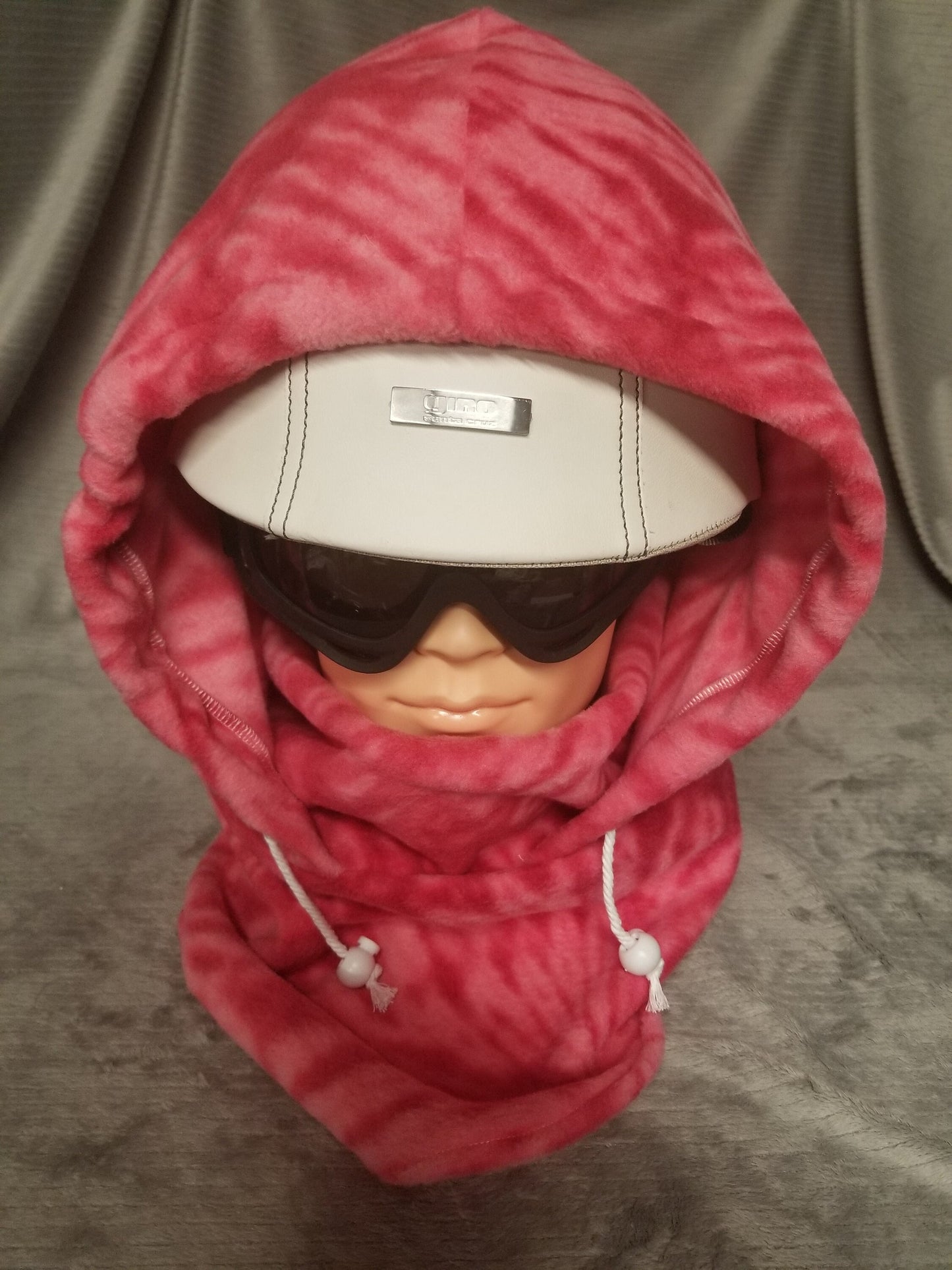 Pink Burst Anti Pill Plush Fleece Ski Helmet Cover