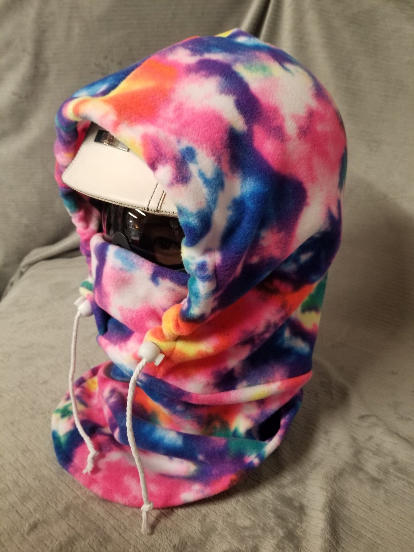 Rainbow Tie Dye Print Anti Pill Fleece Ski Helmet Cover