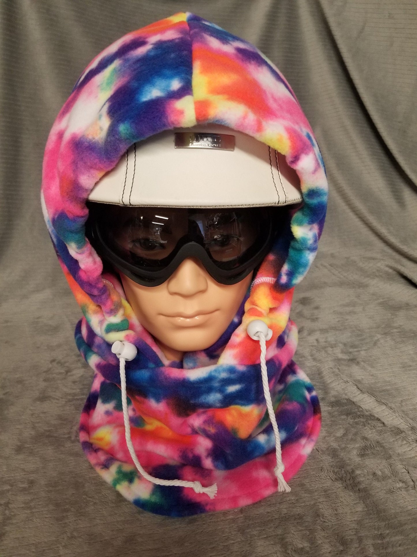 Rainbow Tie Dye Print Anti Pill Fleece Ski Helmet Cover