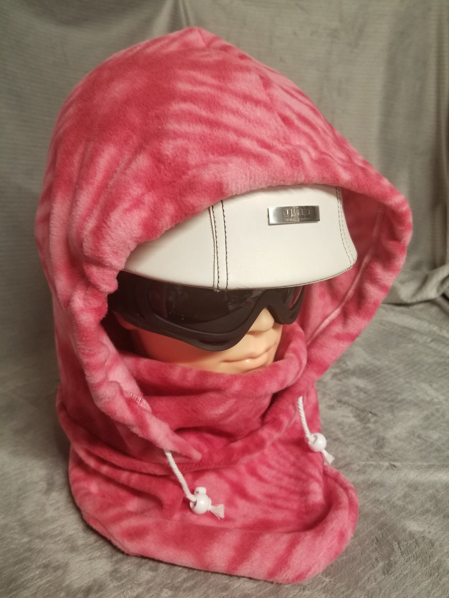 Pink Burst Anti Pill Plush Fleece Ski Helmet Cover
