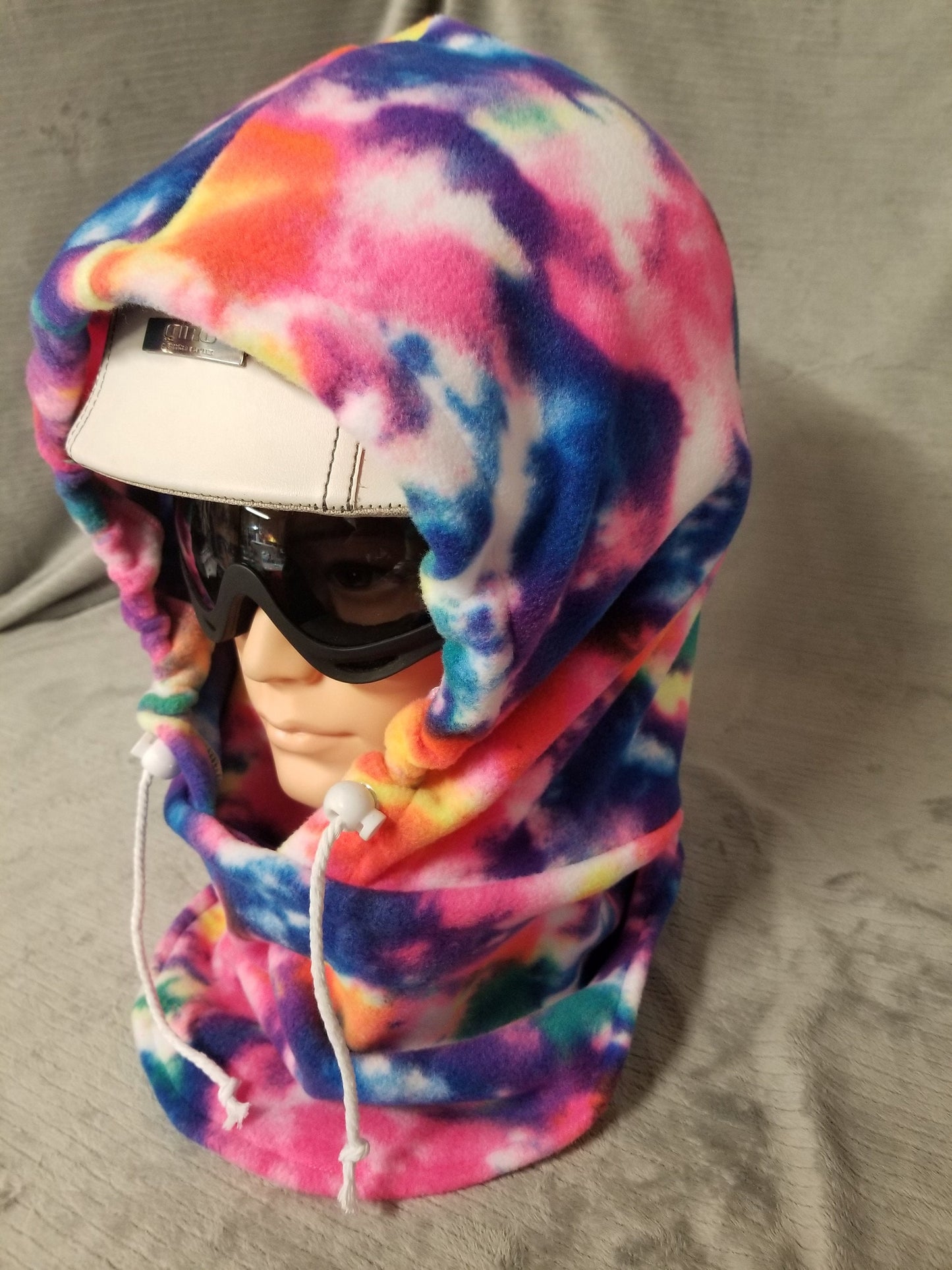 Rainbow Tie Dye Print Anti Pill Fleece Ski Helmet Cover