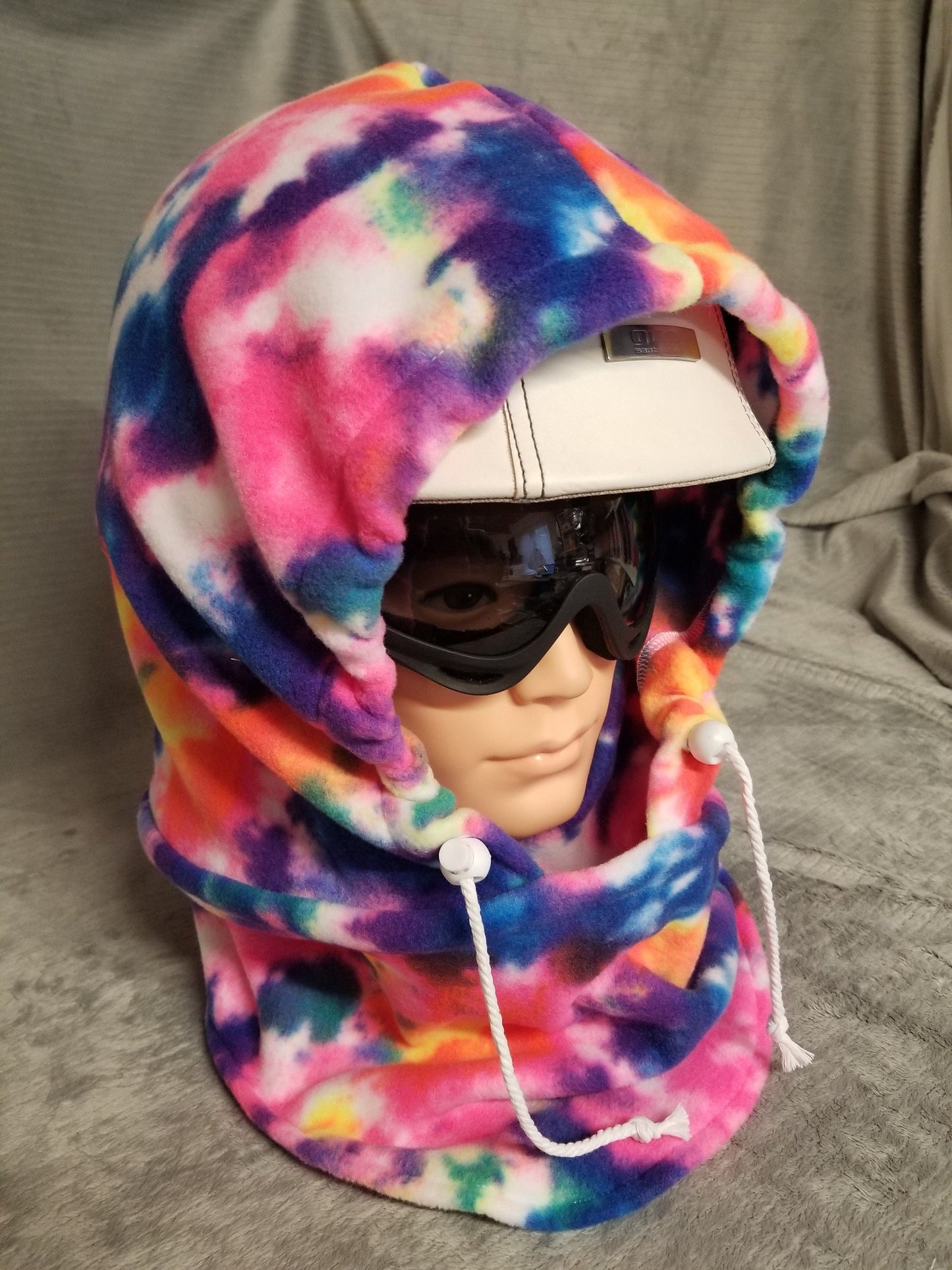 Rainbow Tie Dye Print Anti Pill Fleece Ski Helmet Cover