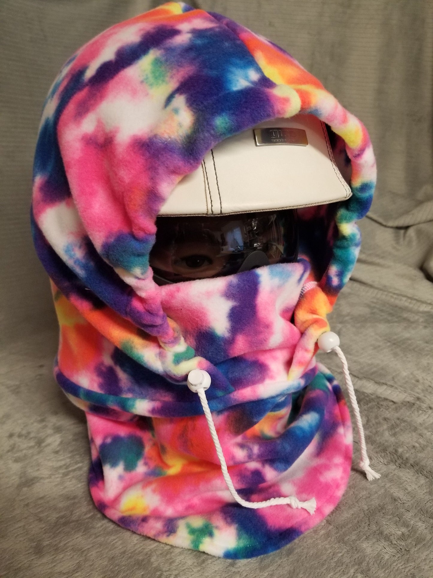 Rainbow Tie Dye Print Anti Pill Fleece Ski Helmet Cover