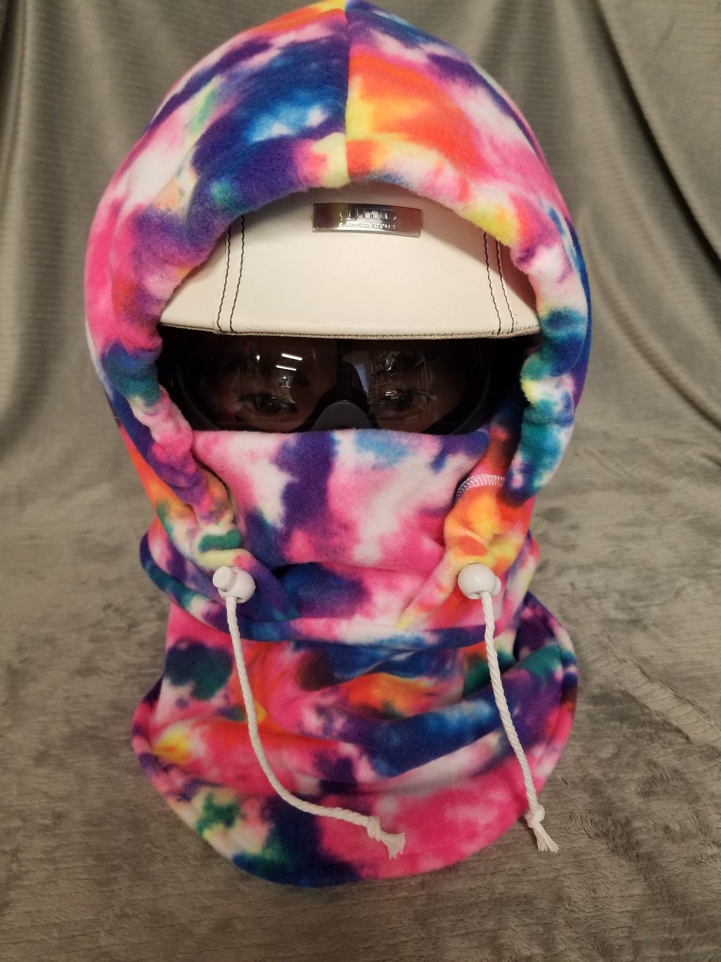 Rainbow Tie Dye Print Anti Pill Fleece Ski Helmet Cover