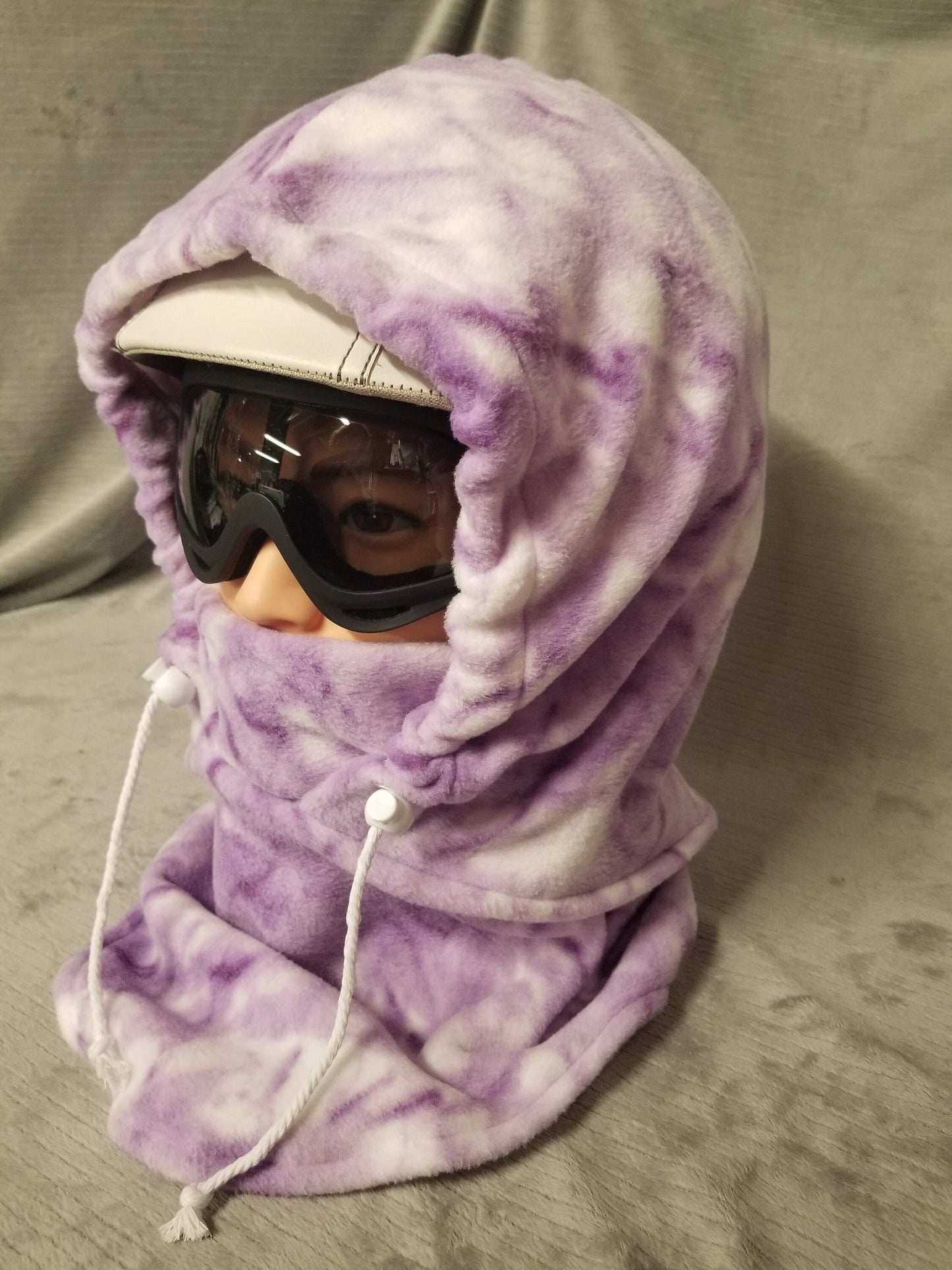 Purple Marble Anti Pill Extra Large Fleece Ski Helmet Cover