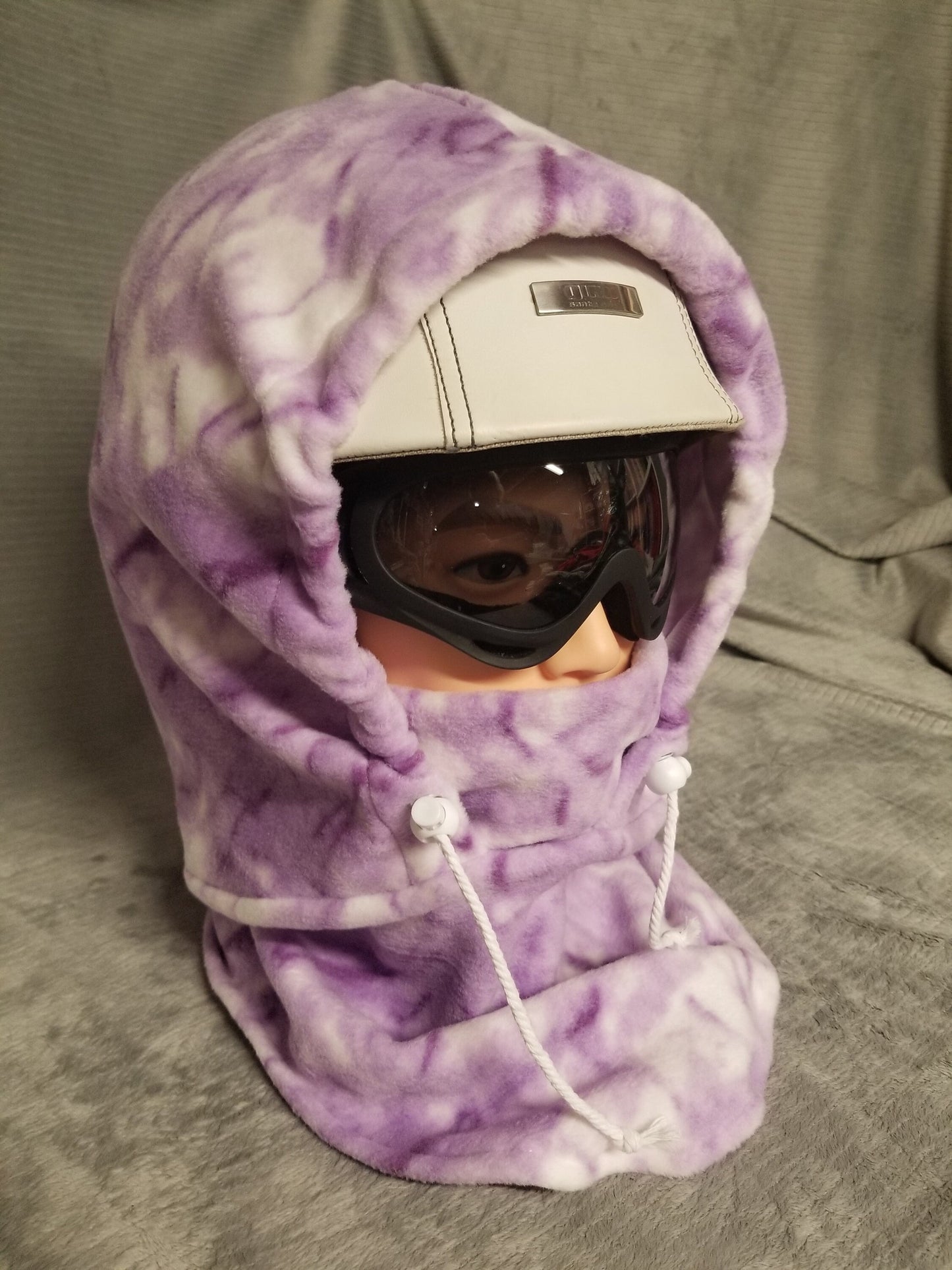 Purple Marble Anti Pill Extra Large Fleece Ski Helmet Cover