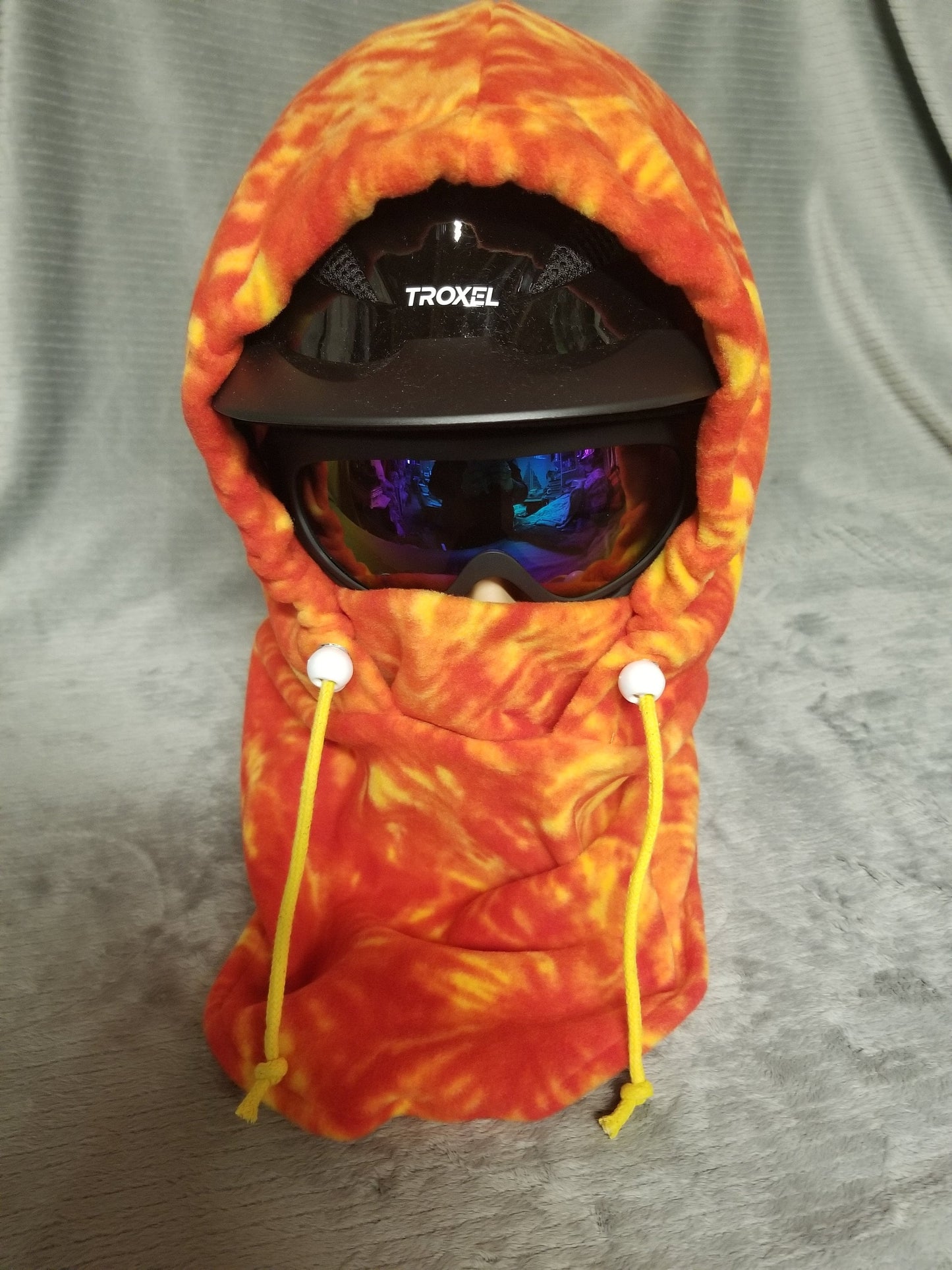 Sunburst Tie Dye Anti Pill Fleece Large Ski Helmet Cover
