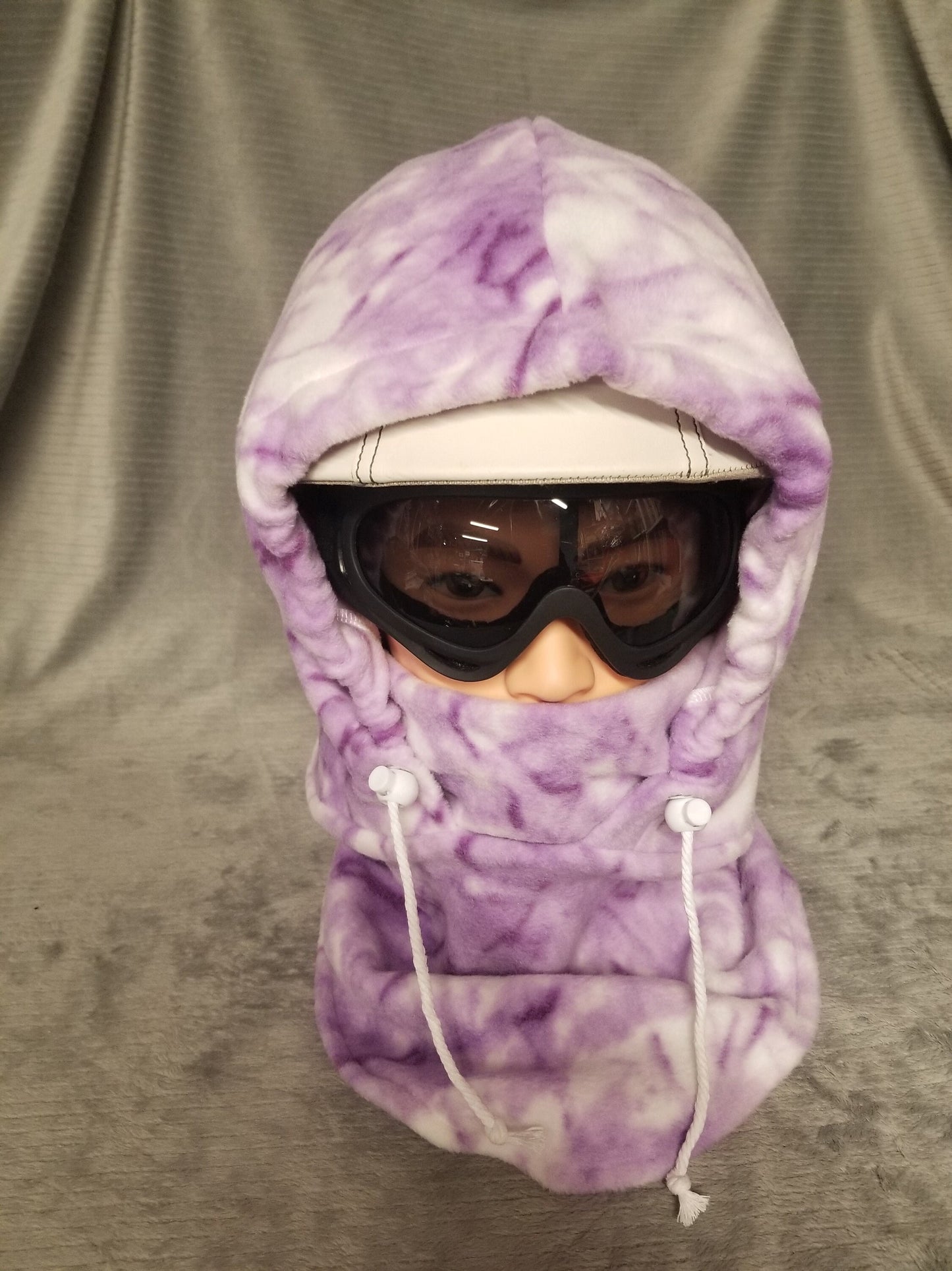 Purple Marble Anti Pill Extra Large Fleece Ski Helmet Cover
