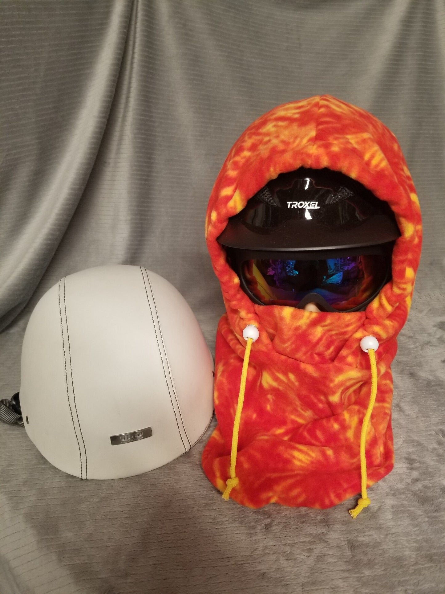 Sunburst Tie Dye Anti Pill Fleece Large Ski Helmet Cover