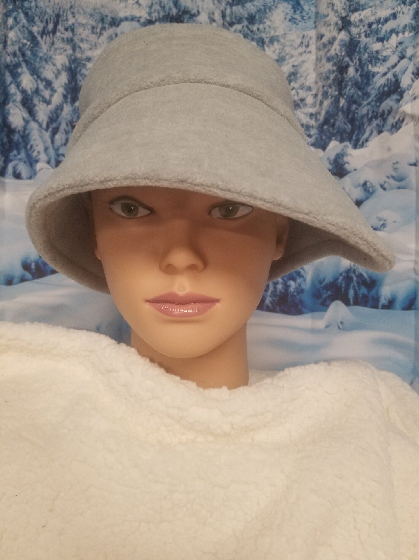 Gray Anti Pill Fleece Winter Flapper Hat
