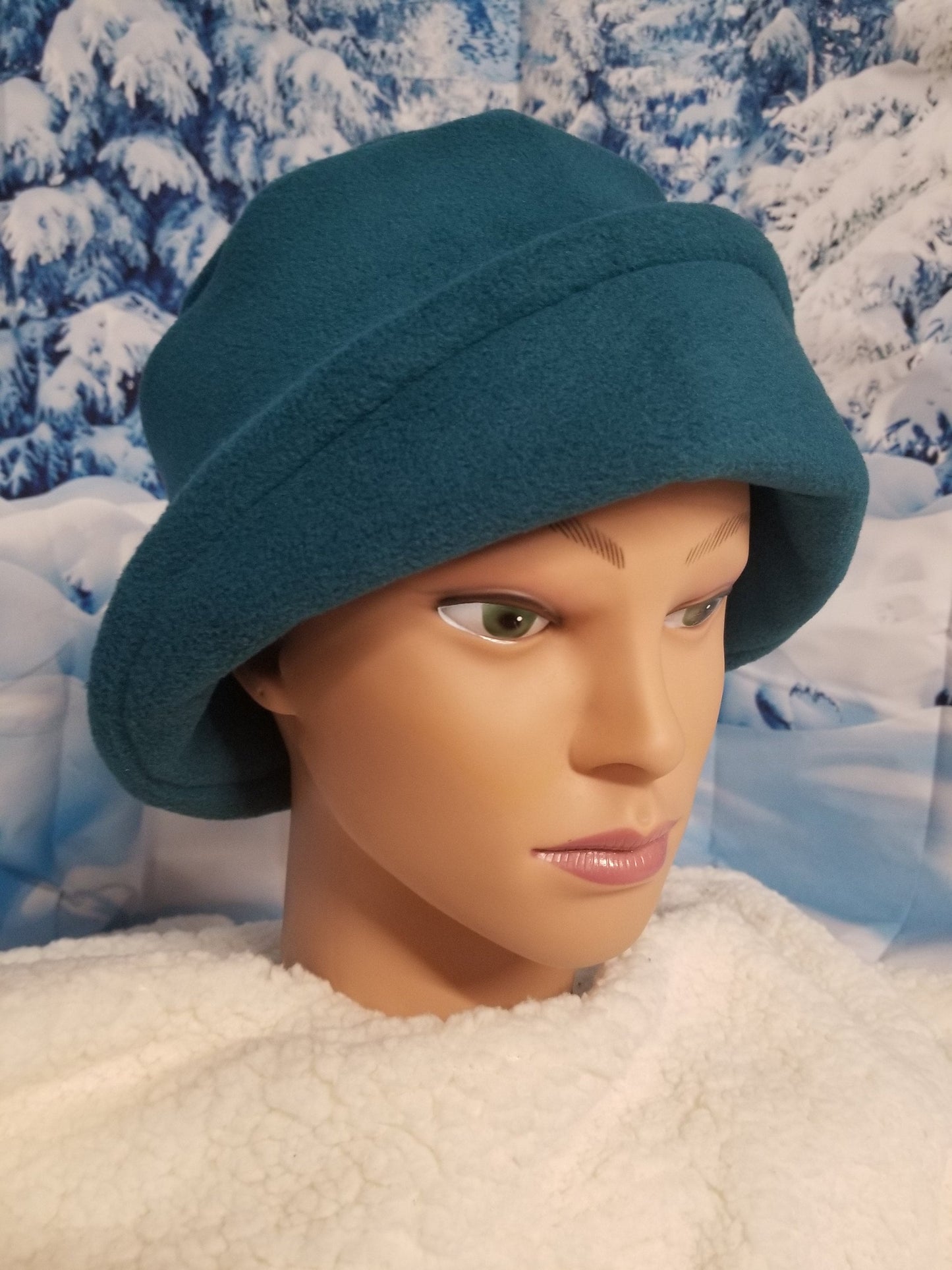 Dark Teal Anti Pill Fleece Winter Flapper Hat