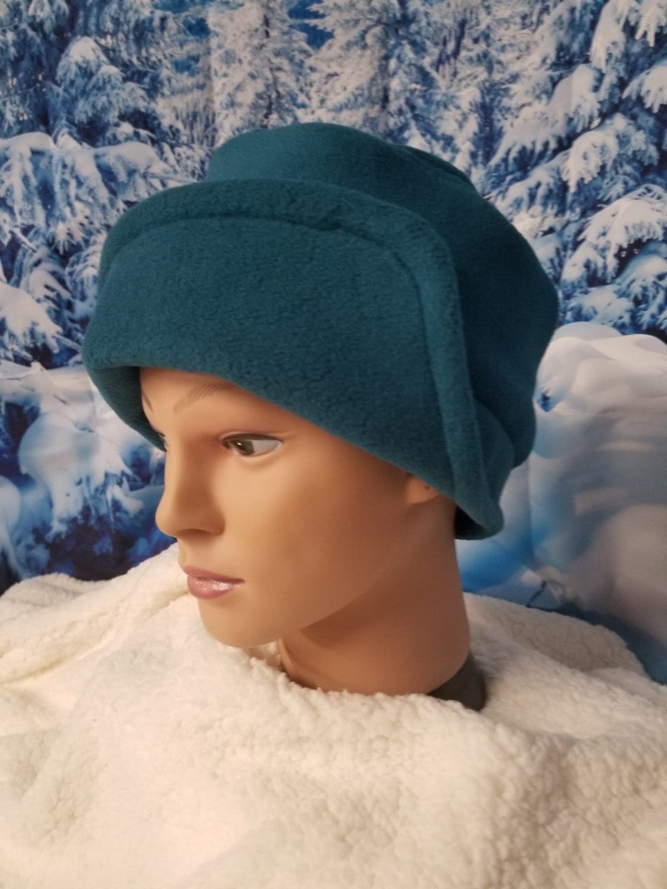 Dark Teal Anti Pill Fleece Winter Flapper Hat