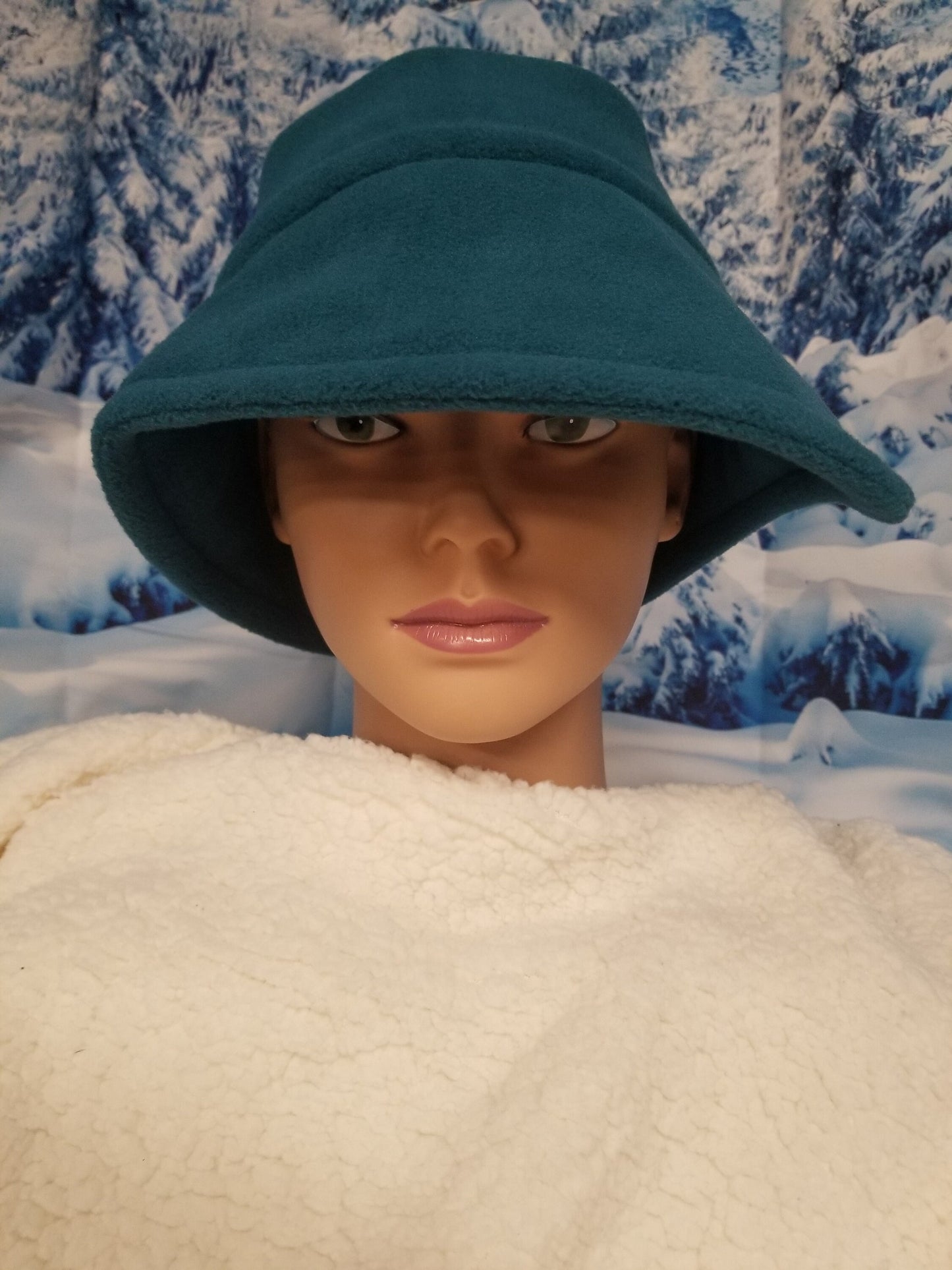 Dark Teal Anti Pill Fleece Winter Flapper Hat