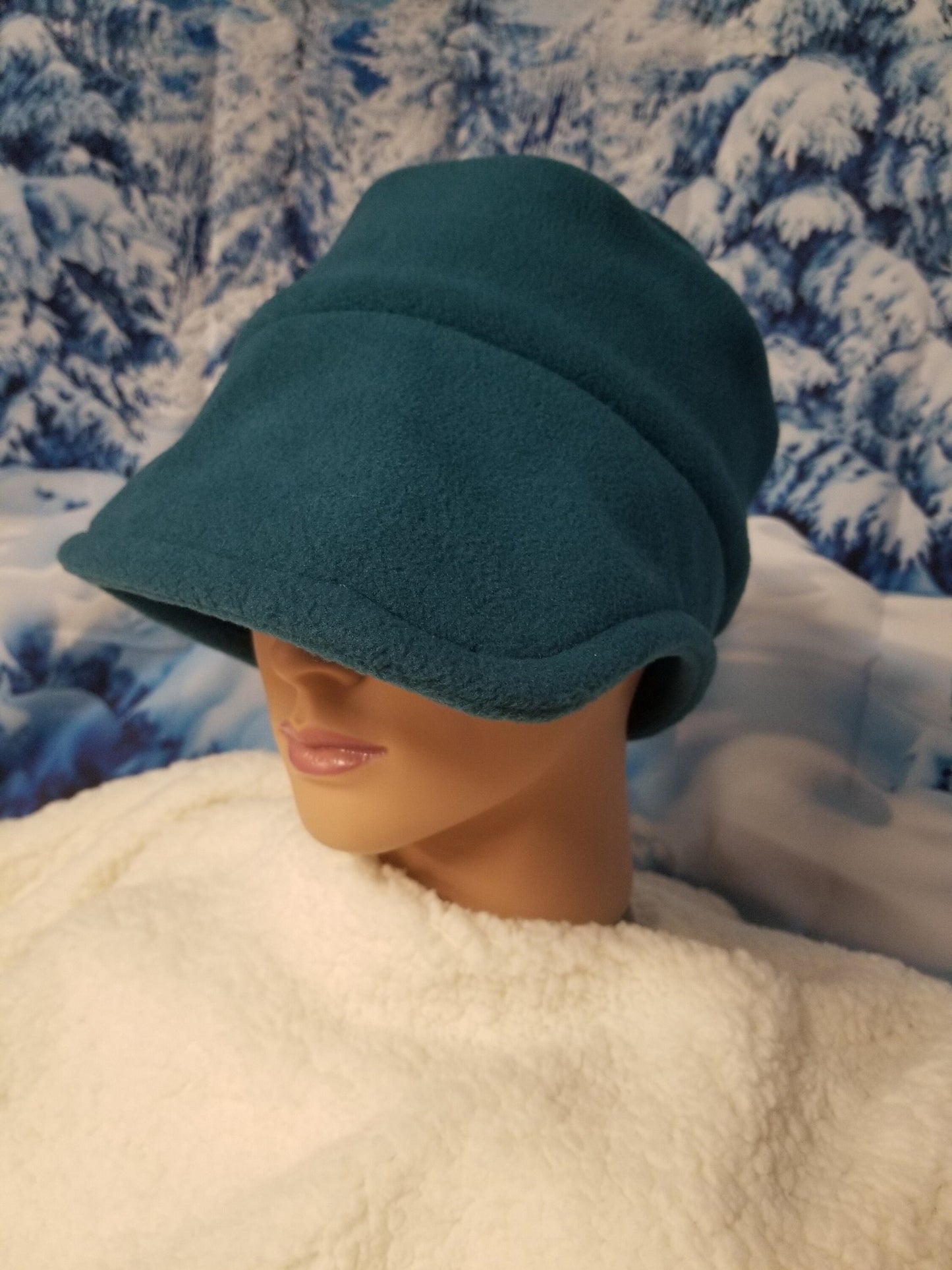 Dark Teal Anti Pill Fleece Winter Flapper Hat