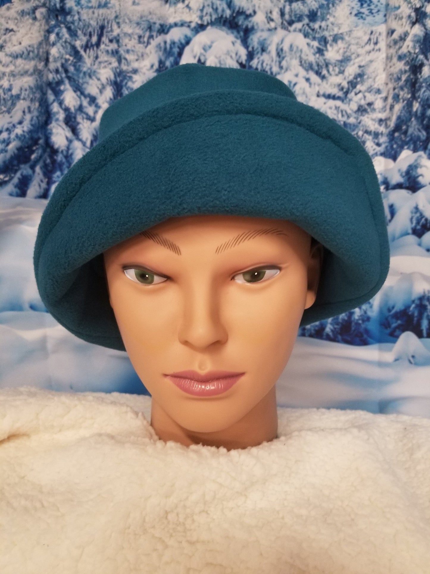 Dark Teal Anti Pill Fleece Winter Flapper Hat