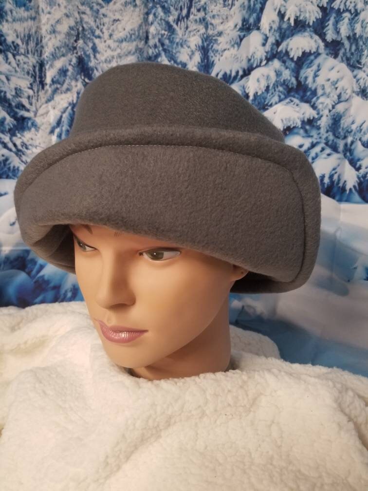 Gray Polar Fleece Winter Flapper Hat