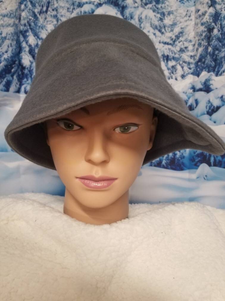 Gray Polar Fleece Winter Flapper Hat