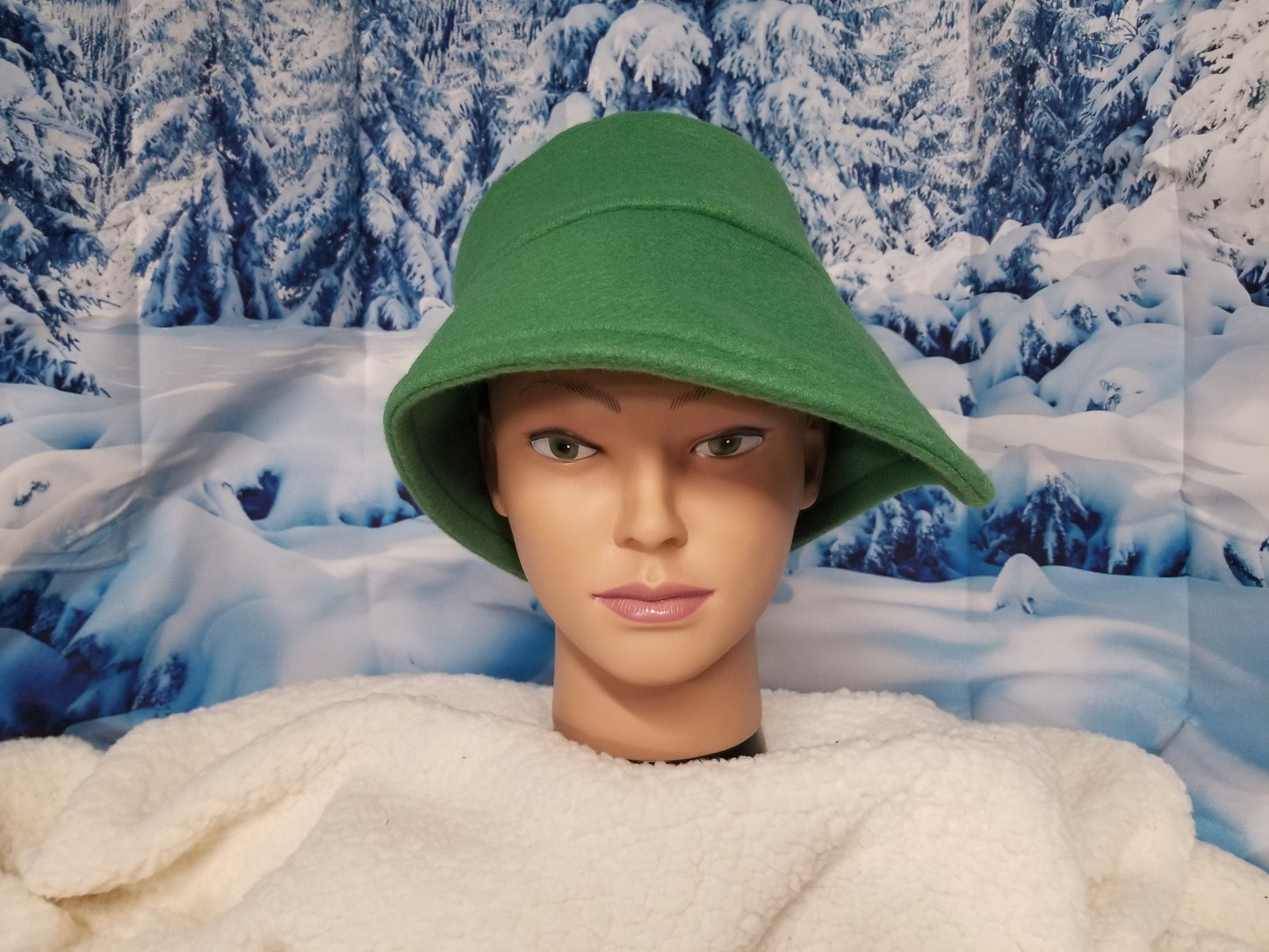Kelly Green Polar Fleece Winter Flapper Hat