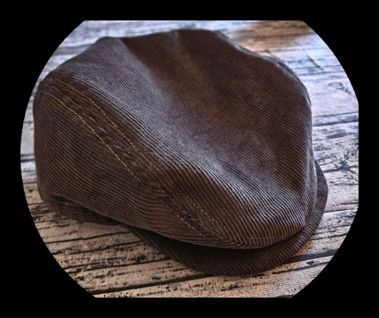 Olive Green Corduroy Flat Cap