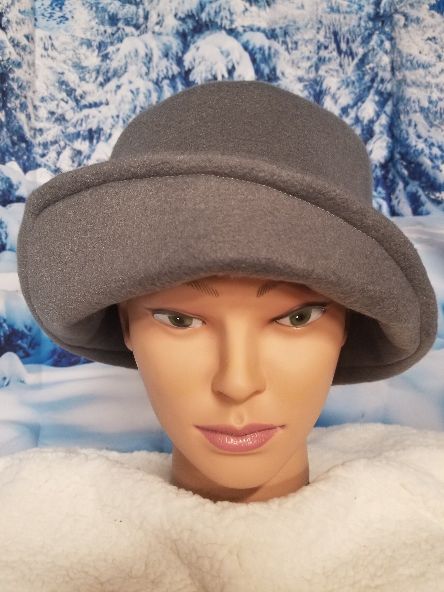 Gray Polar Fleece Winter Flapper Hat