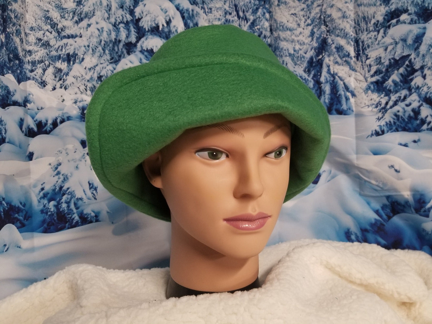 Kelly Green Polar Fleece Winter Flapper Hat