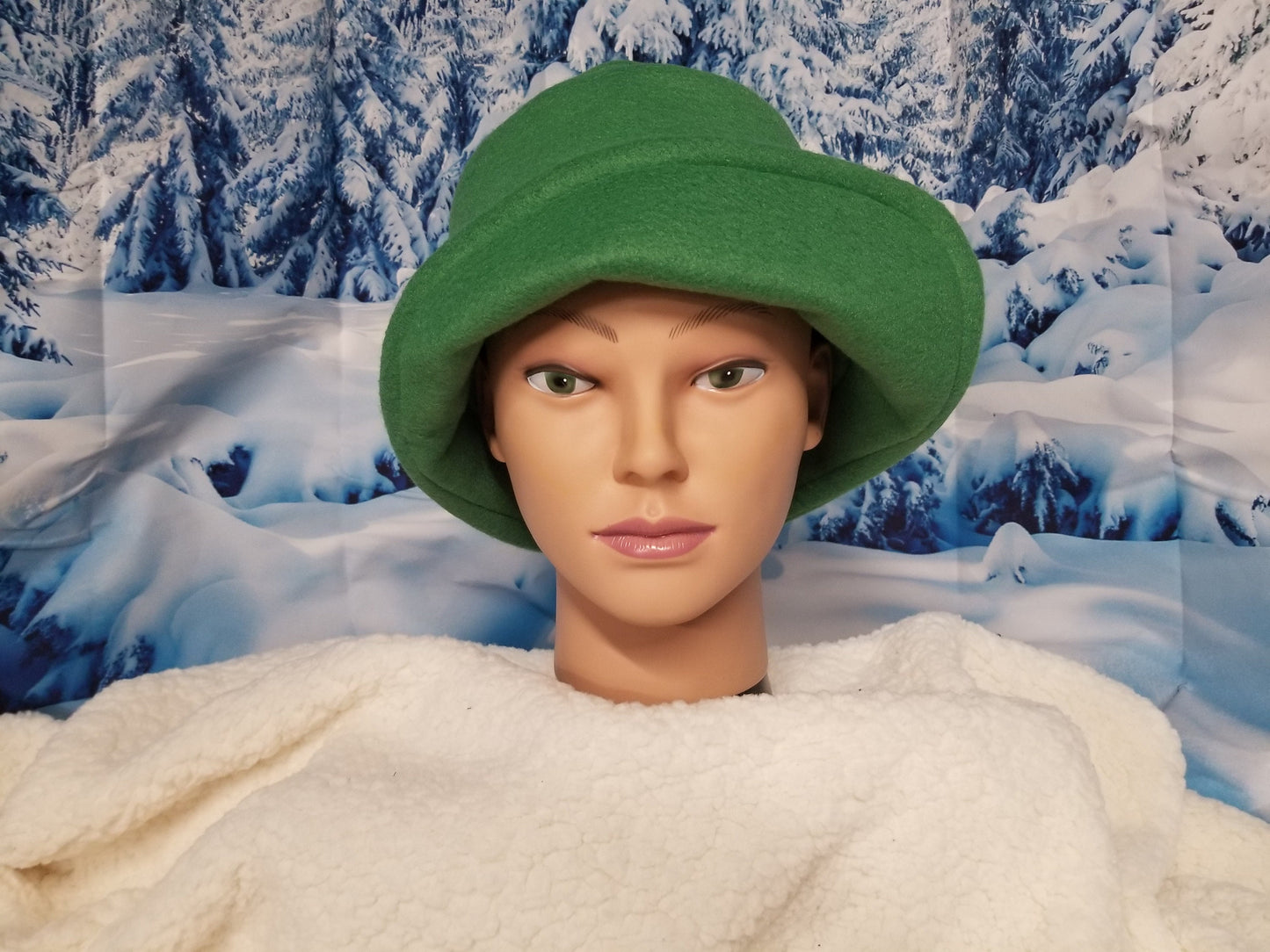 Kelly Green Polar Fleece Winter Flapper Hat