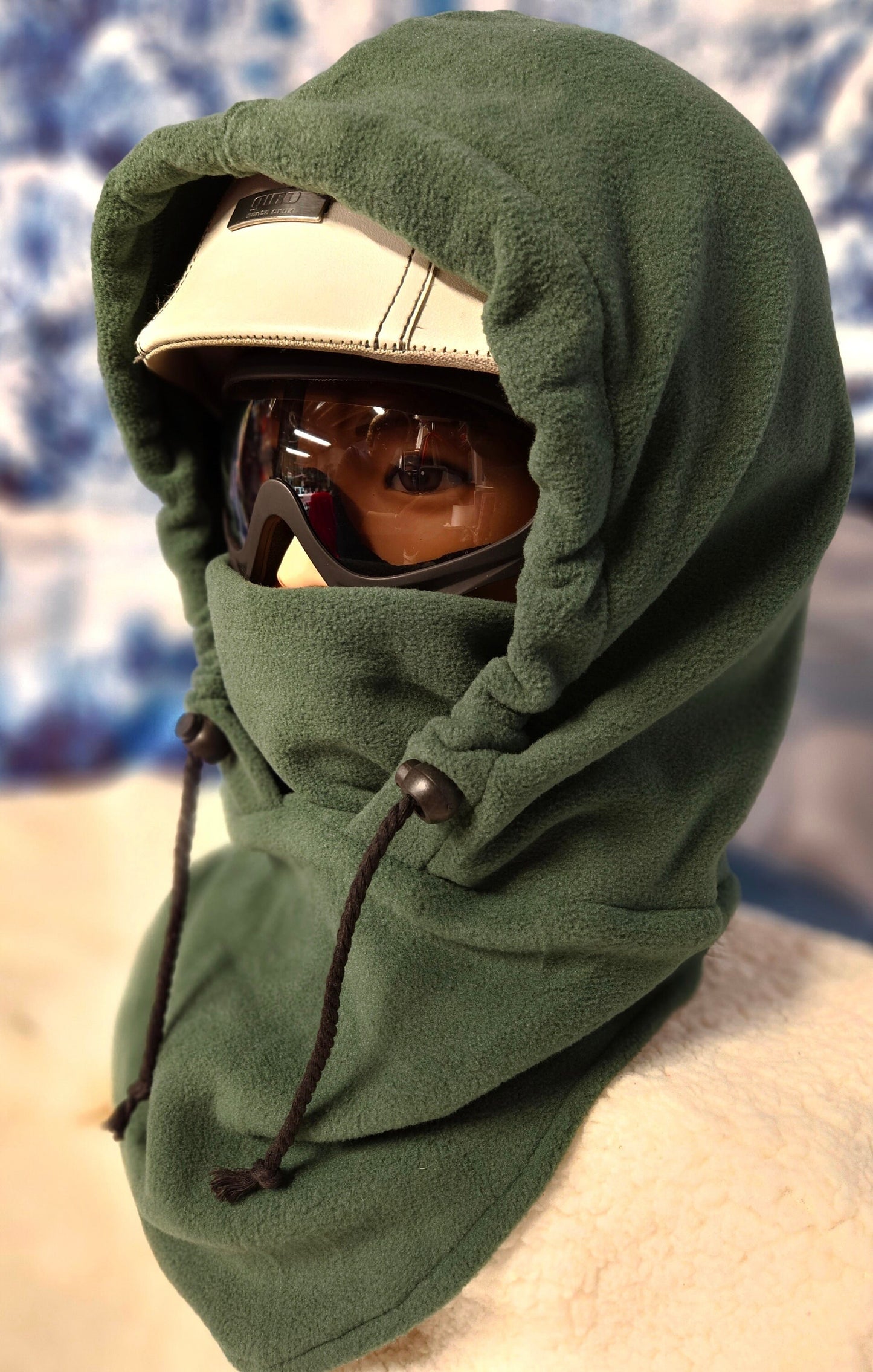 Pineneedle Green Extra Large Anti Pill Plush Fleece Ski Helmet Cover