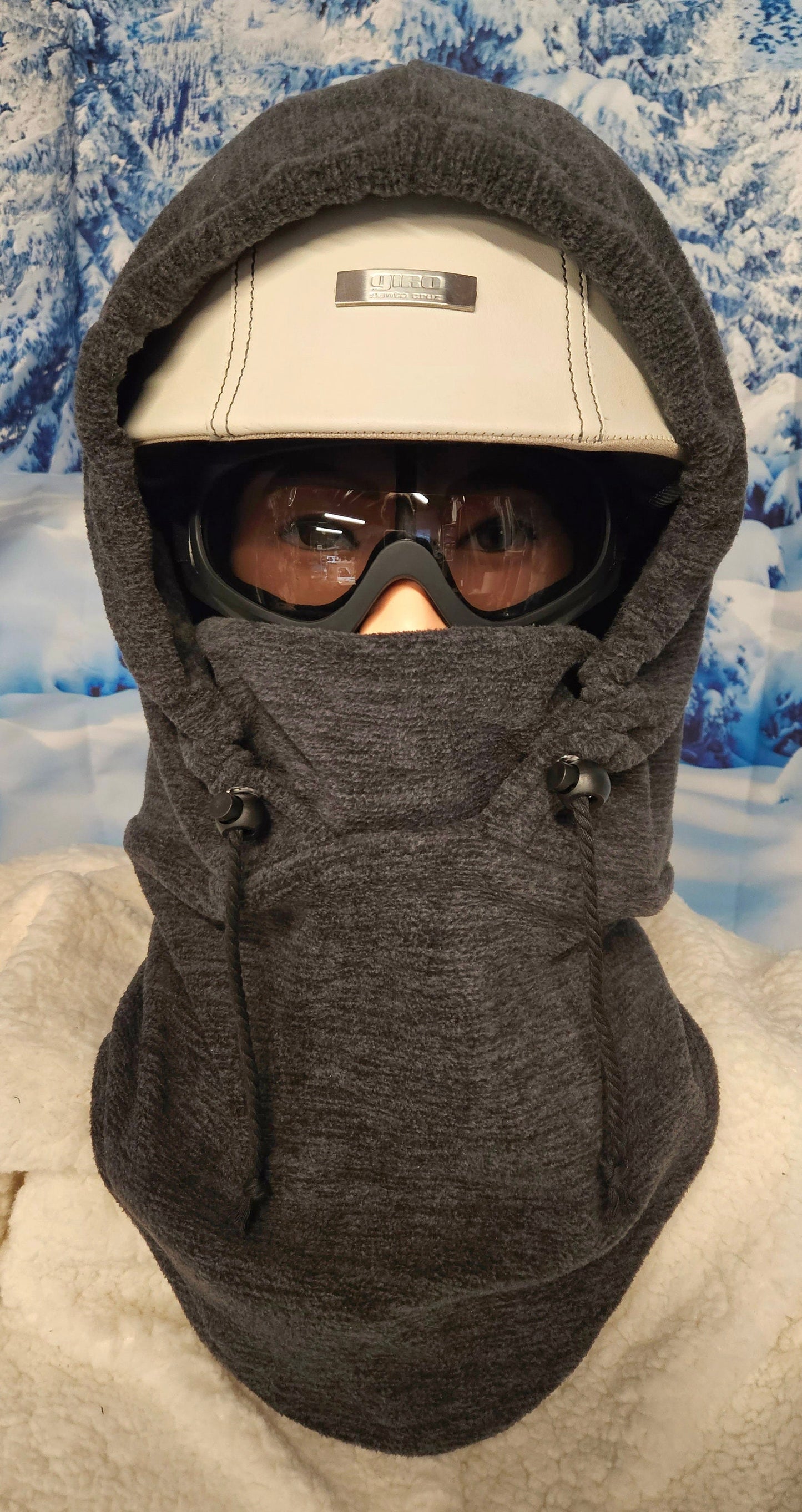 Dark Gray, Charcoal Gray Anti Pill Fleece Extra Large Ski Helmet Cover