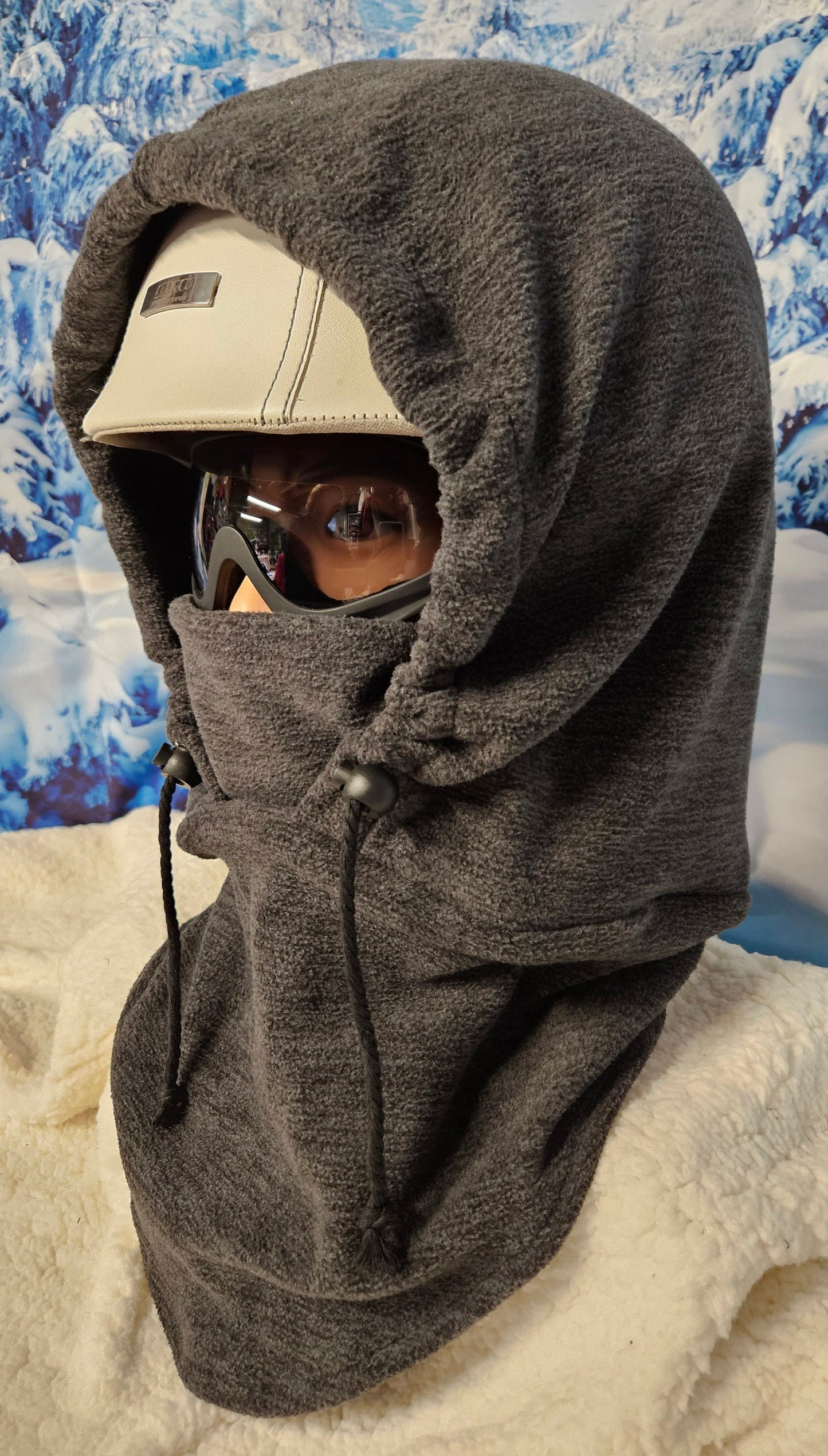 Dark Gray, Charcoal Gray Anti Pill Fleece Extra Large Ski Helmet Cover
