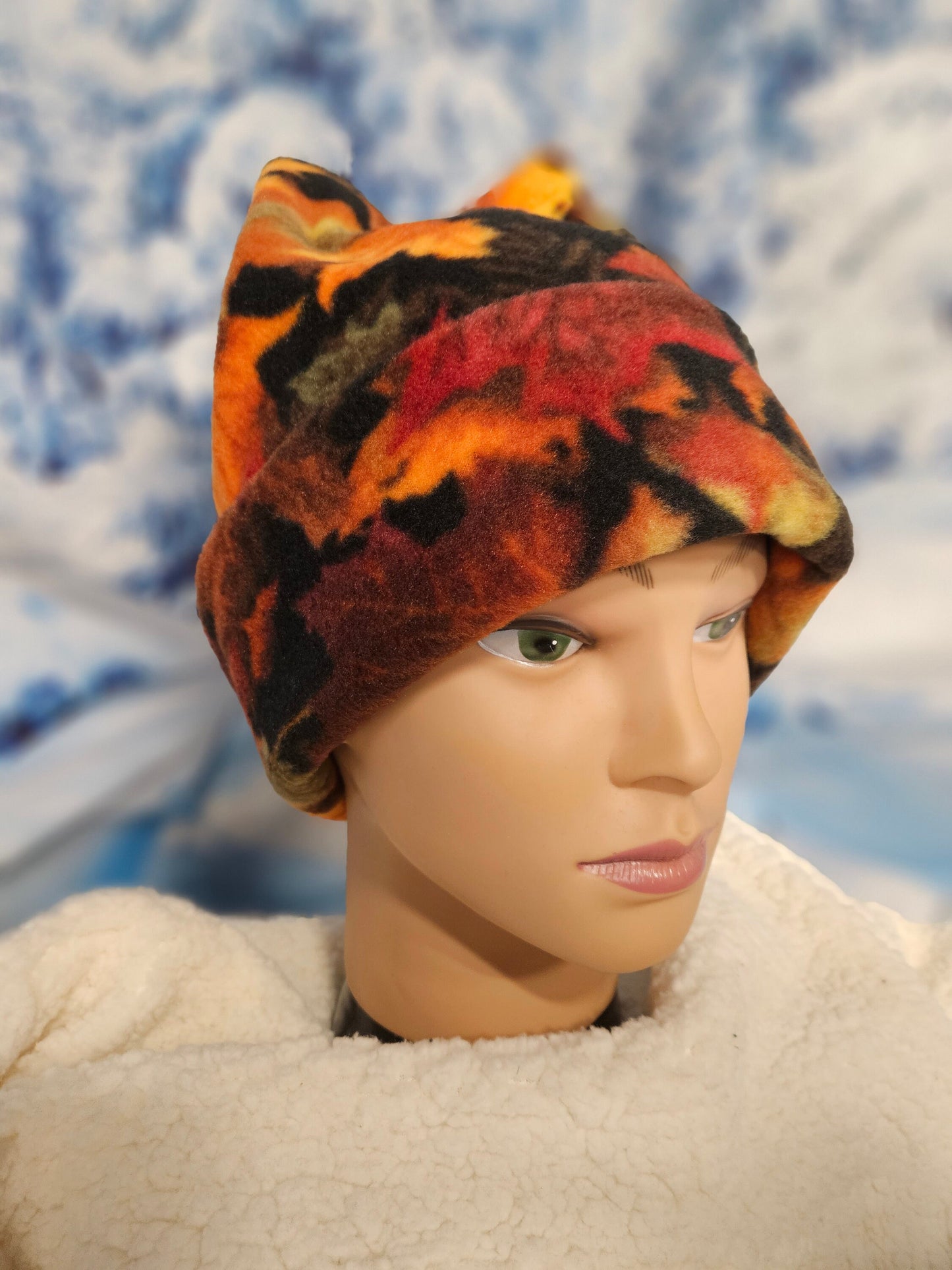 Autumn Leaves 4 Point Fleece Winter Retro Hat