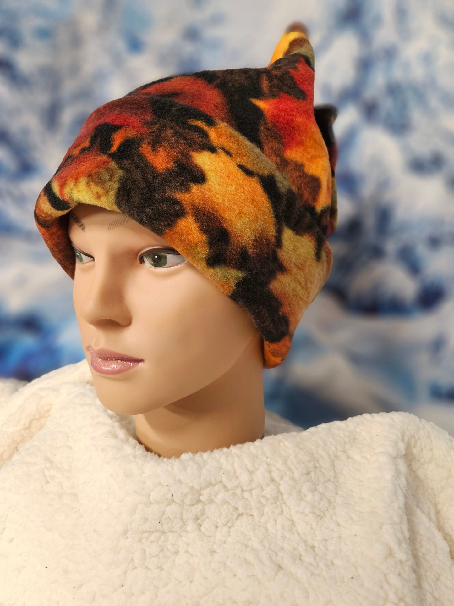 Autumn Leaves 4 Point Fleece Winter Retro Hat