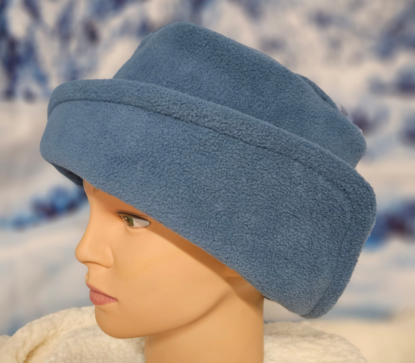 Light Blue Fleece Winter Flapper Hat