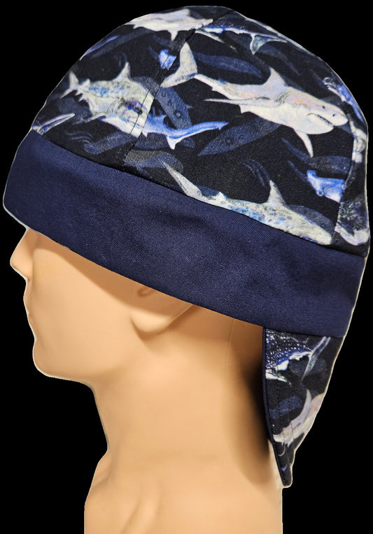 Sharks Print Reversible Welding Cap
