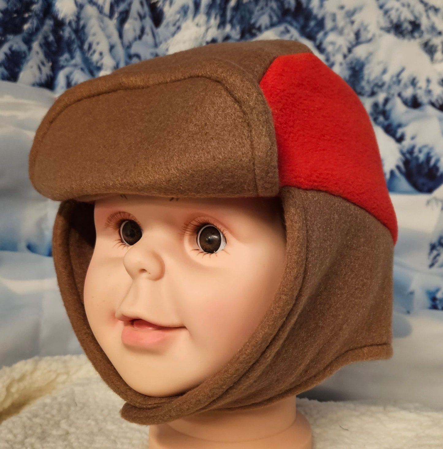 Brown and Red Accent Children's Winter Hat