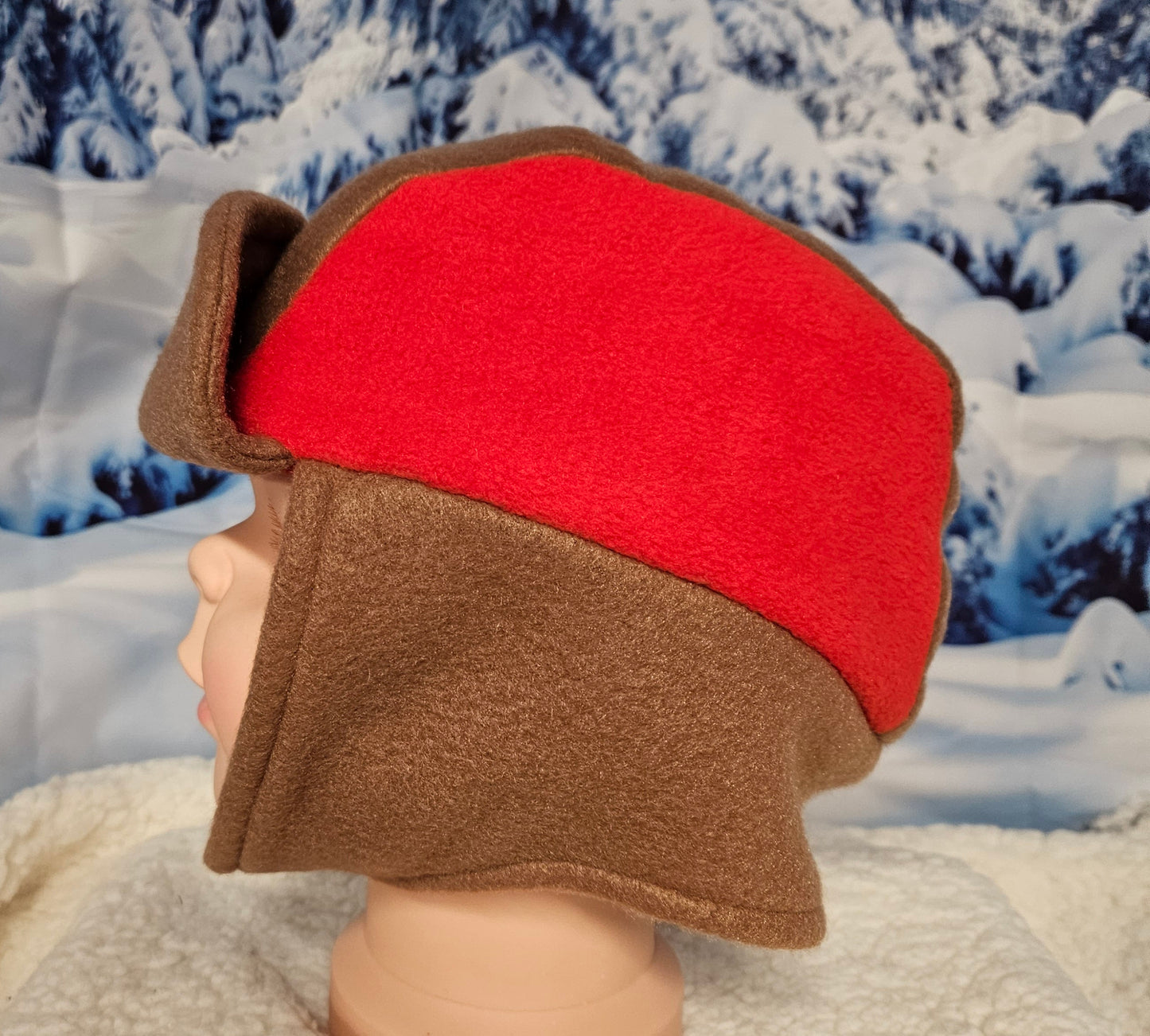 Brown and Red Accent Children's Winter Hat