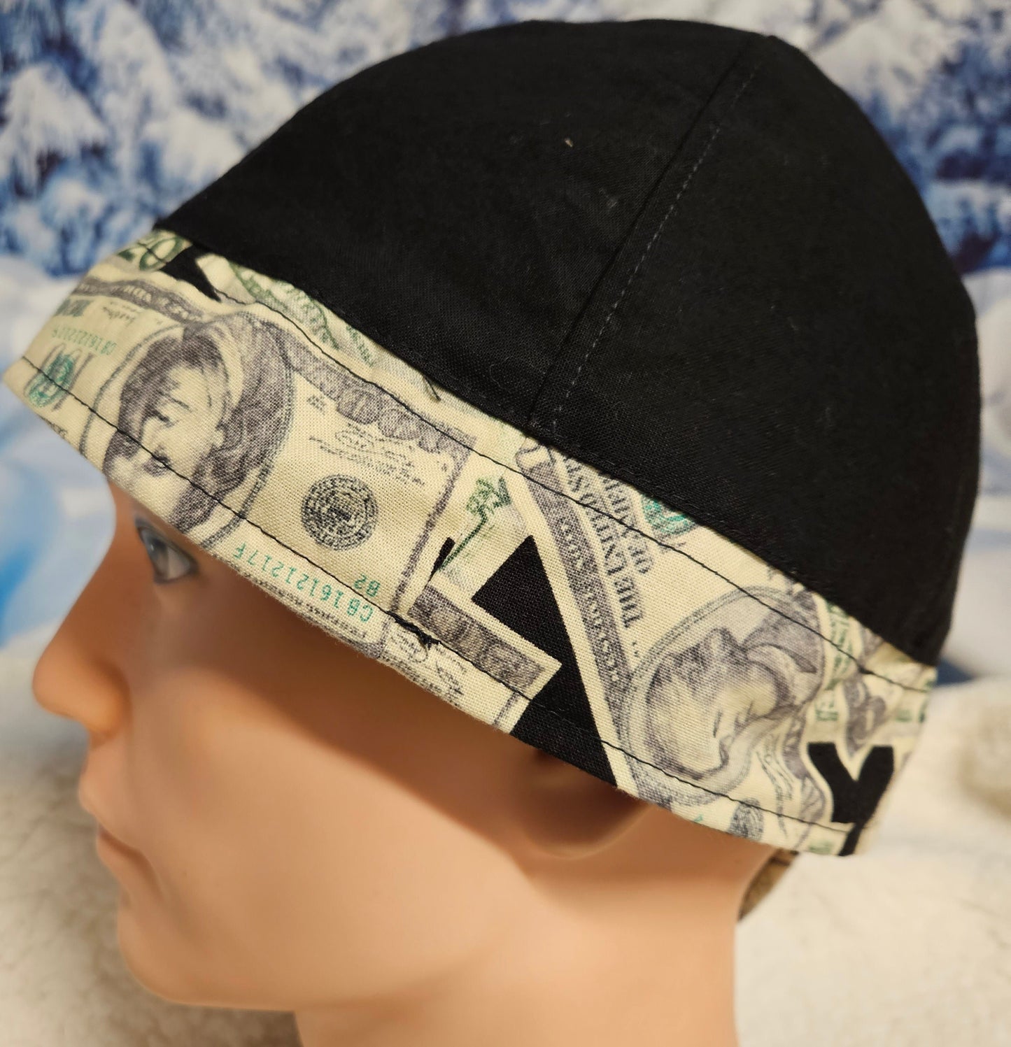 Money Print Reversible Fitted Scrub Cap