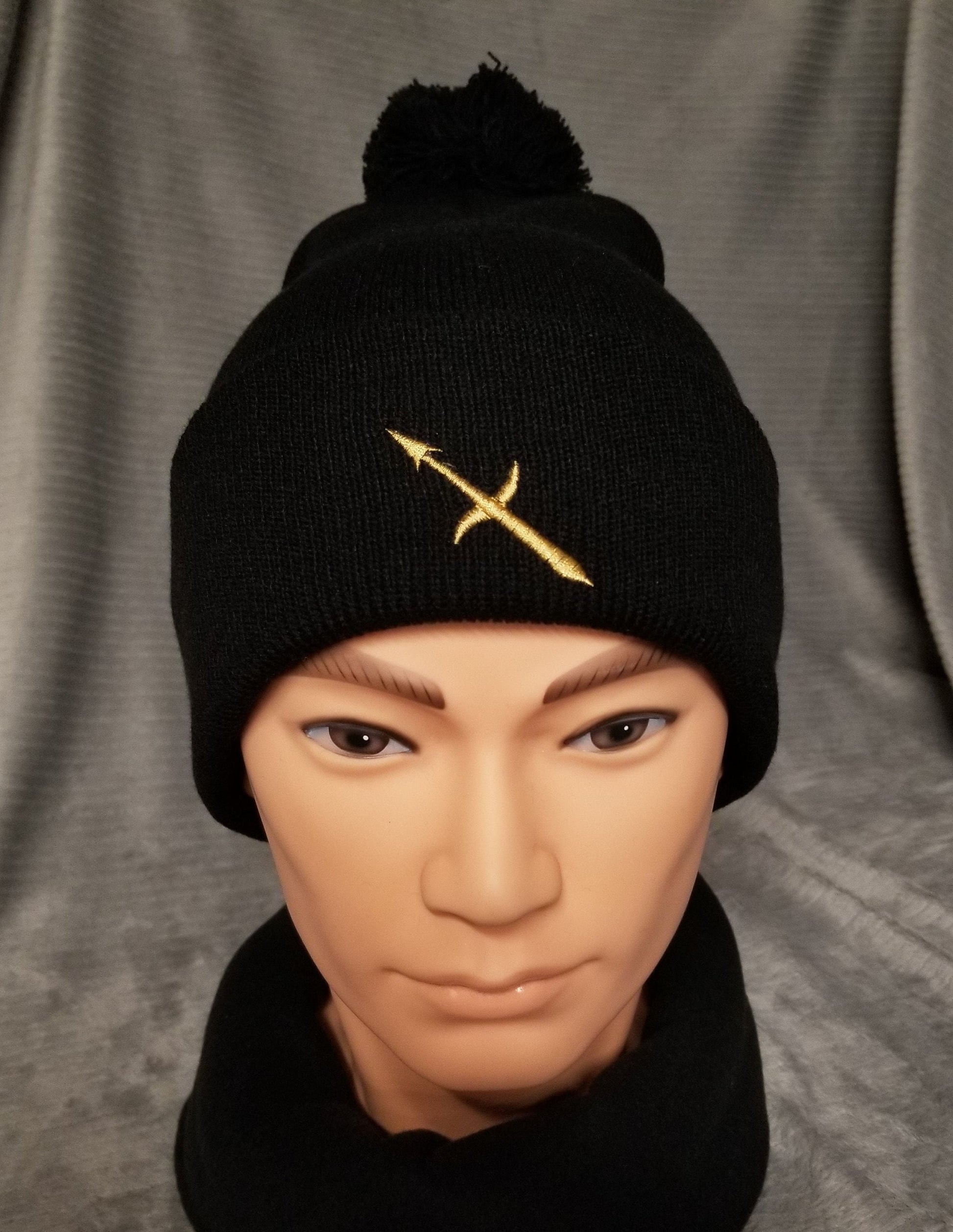 Sagittarius Zodiac Symbol Embroidered Beanie, Horoscope Beanie, Astrology Beanie, Birthday Beanie