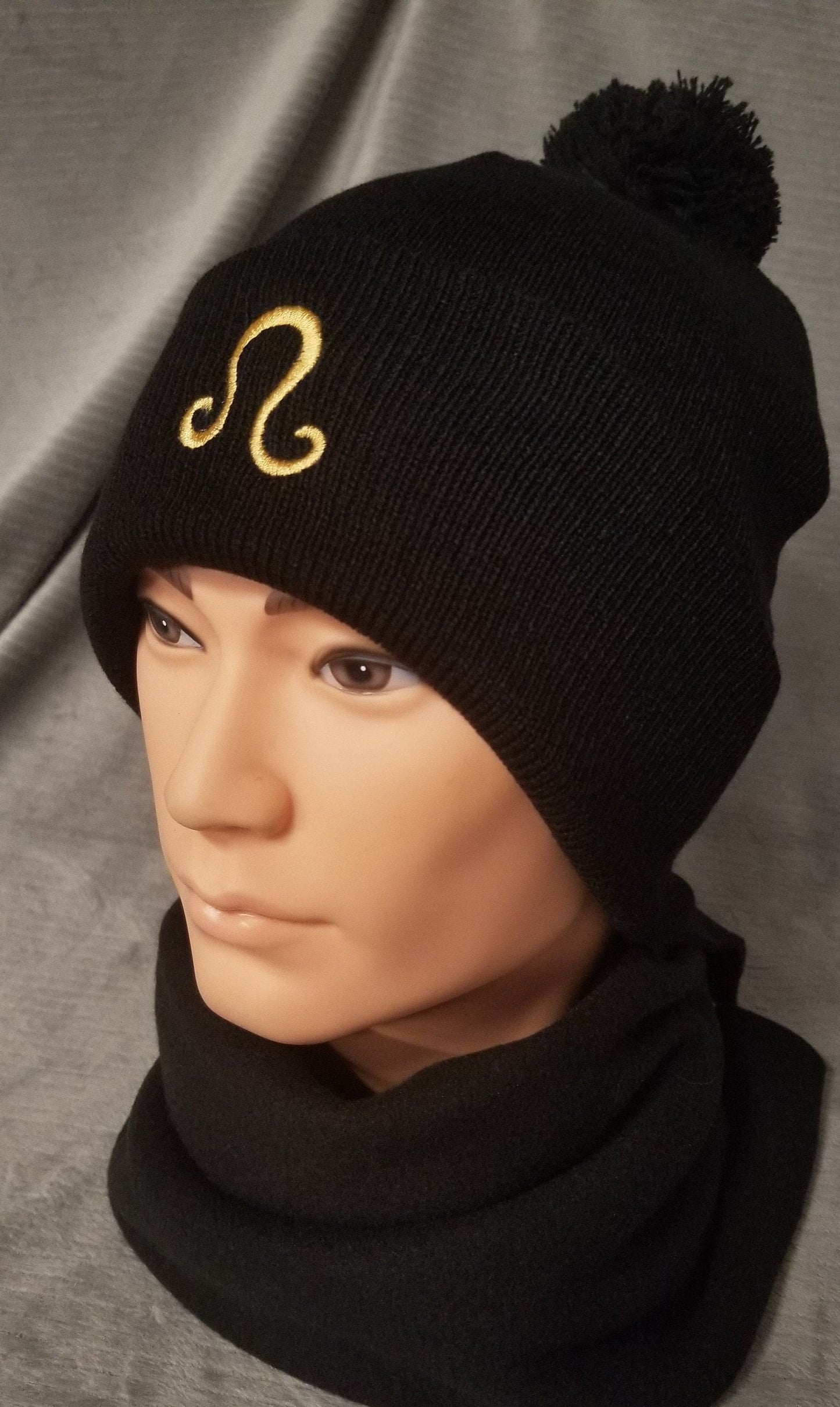 Leo Zodiac Symbol Embroidered Beanie, Horoscope Beanie, Astrology Beanie, Birthday Beanie