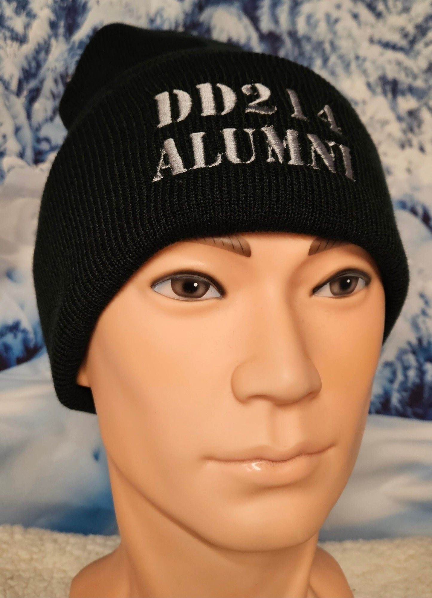Black DD214 ALUMNI Embroidered Beanie