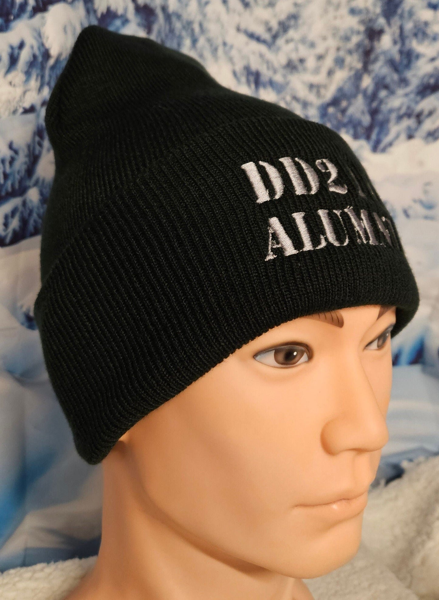 Black DD214 ALUMNI Embroidered Beanie