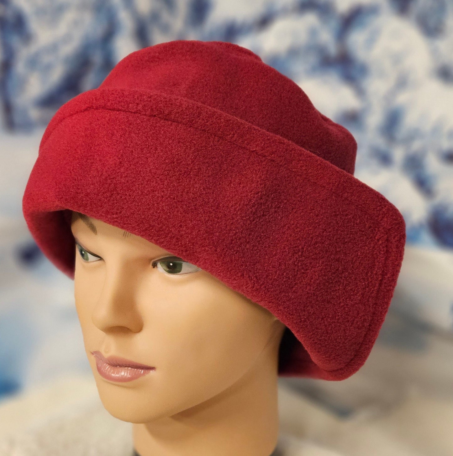 Wine Anti Pill Fleece Winter Flapper Hat