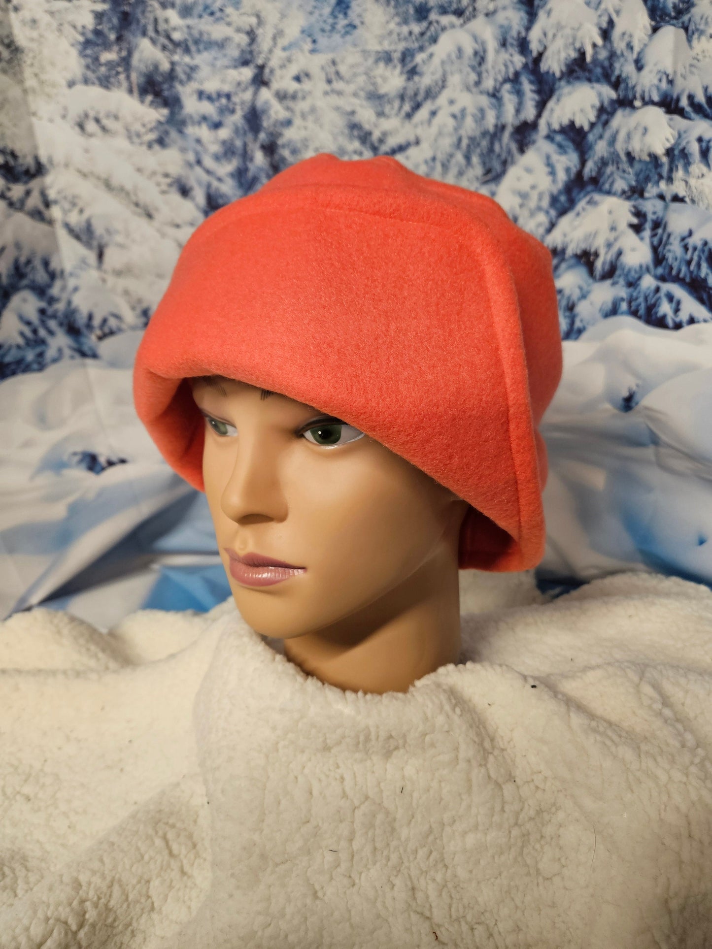 Coral Blizzard Fleece Winter Flapper Hat