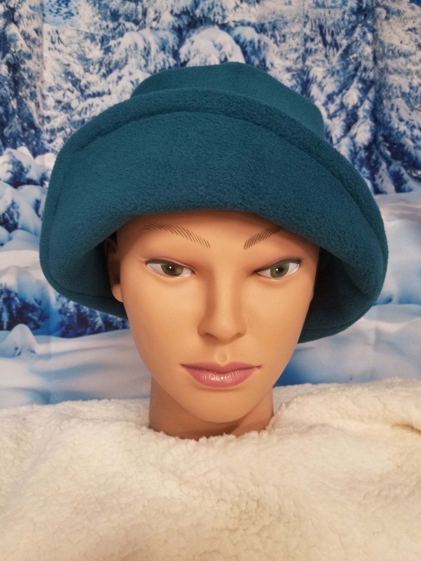 Dark Teal Anti Pill Fleece Winter Flapper Hat