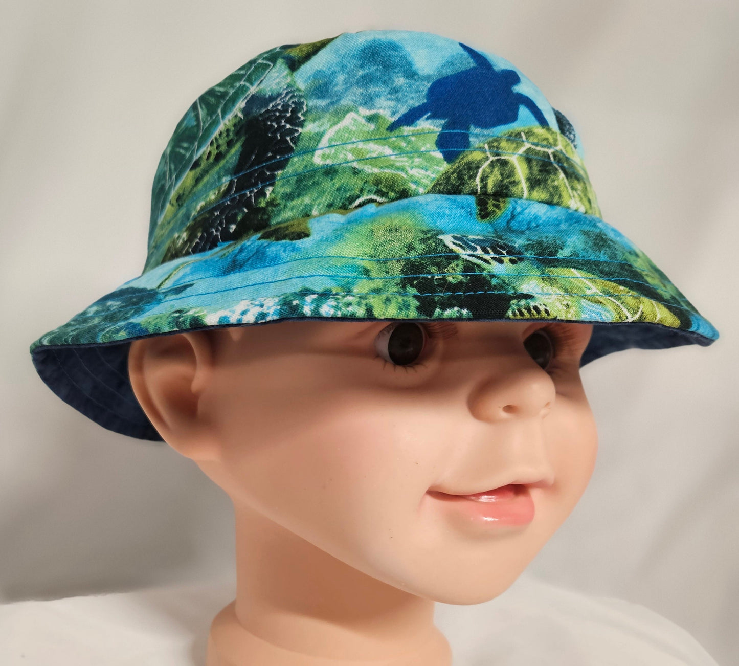 Turtle Print Kids Bucket Hat Kids Size Small