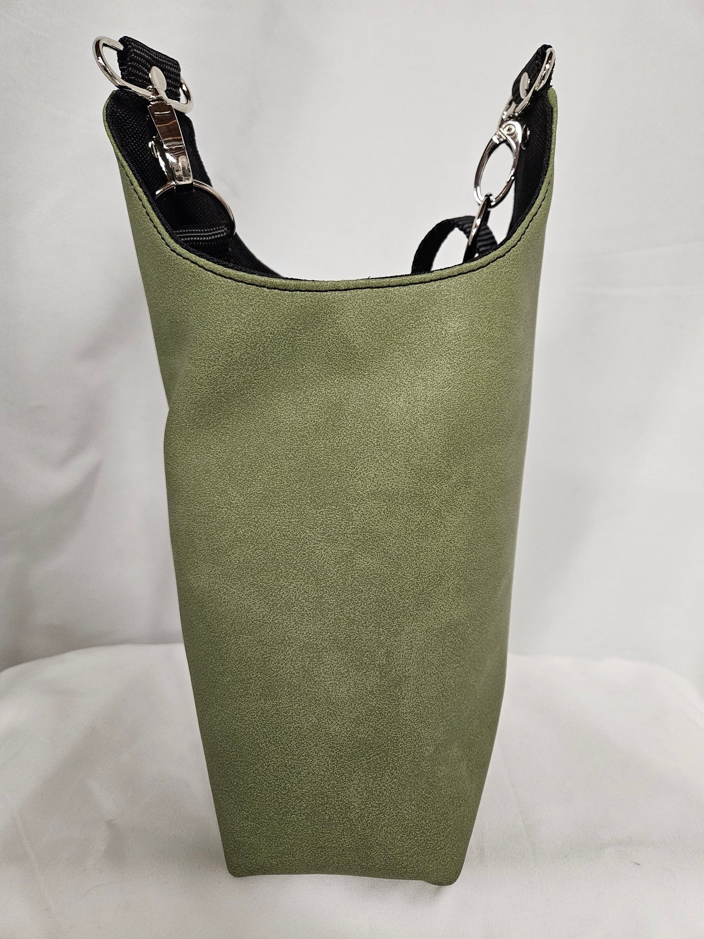 Olive Faux Mora Leather H2O Sling Bag, Crossbody Sling, Travel Sling for water bottles