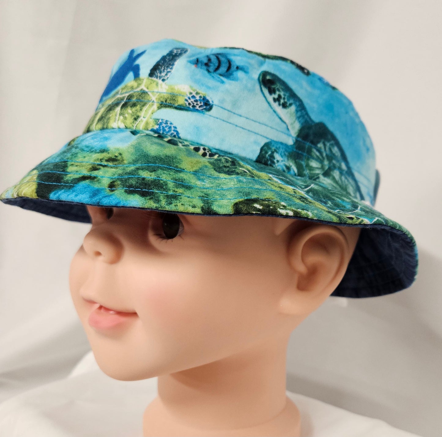 Turtle Print Kids Bucket Hat Kids Size Small
