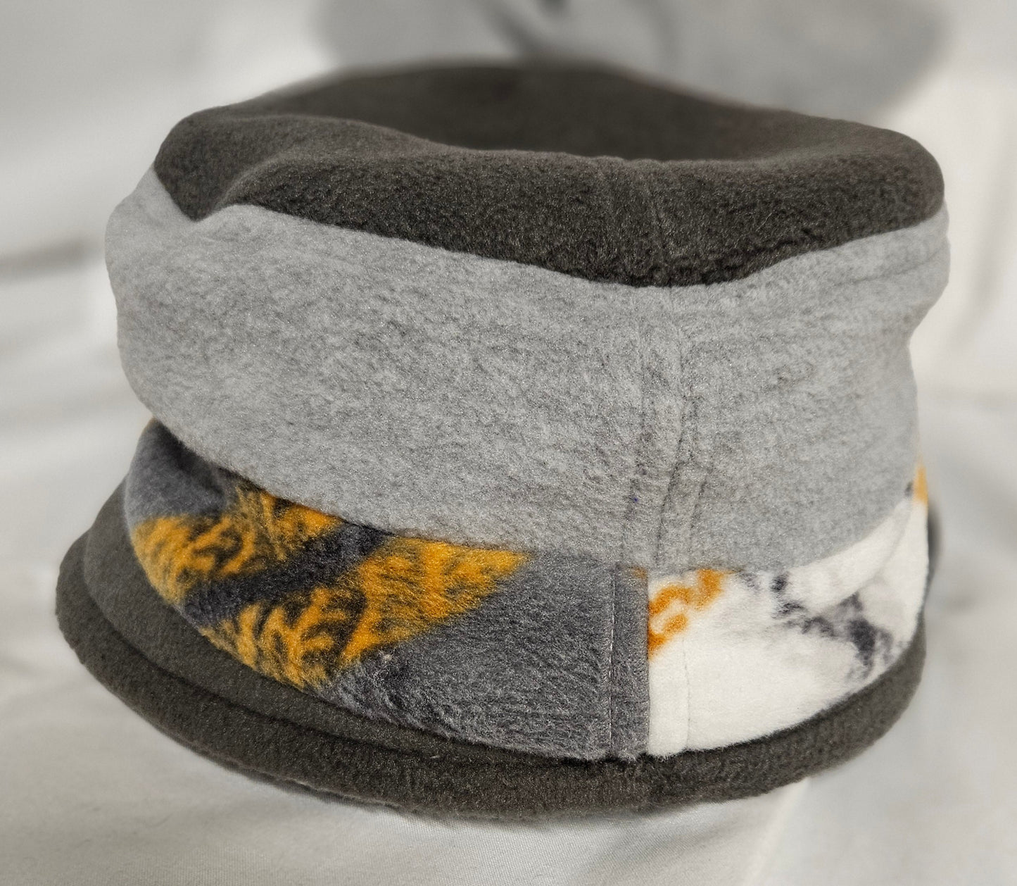 Yellow and Gray Plaid Anti Pill Fleece Winter Rosie Hat