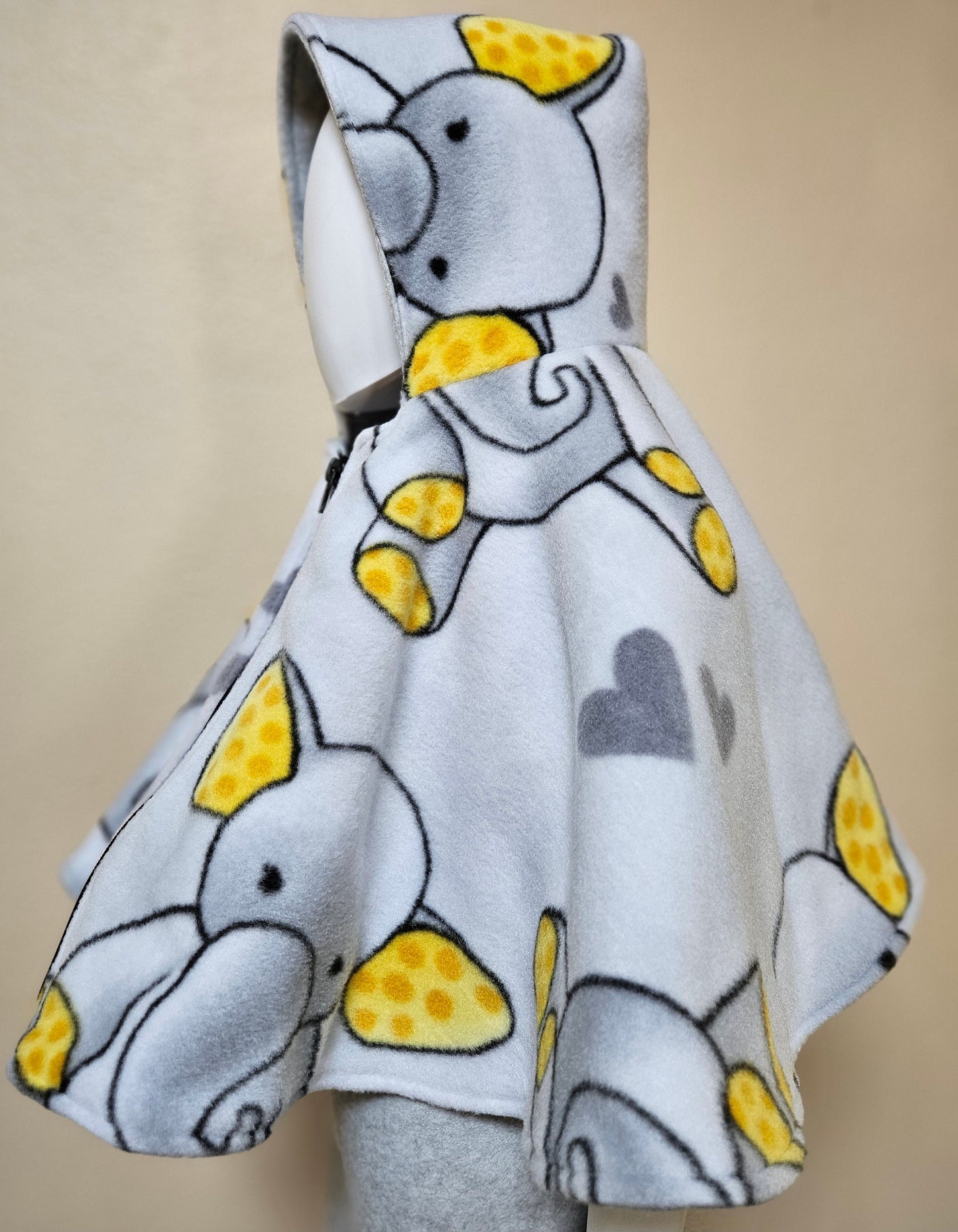 Poncho, Car Seat Poncho, Baby Poncho; Gray with Elephants; zippered cape
