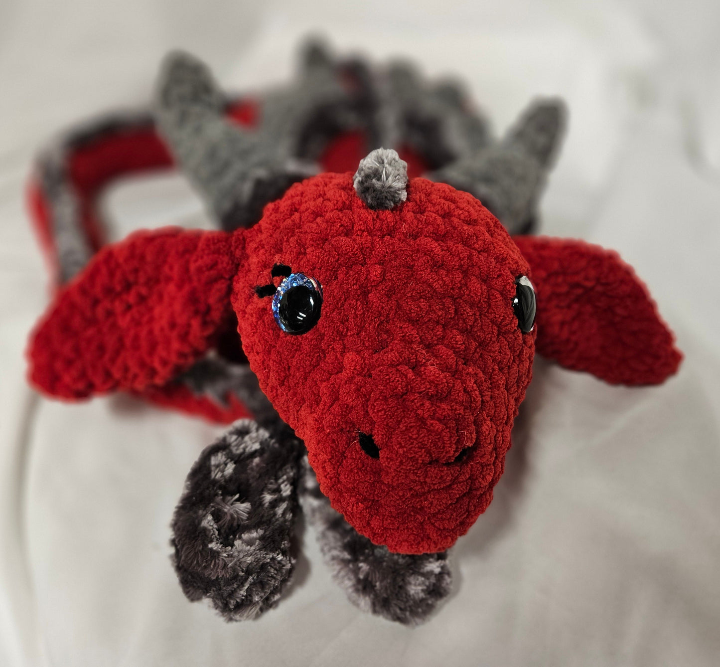 Dragon Crochet Amigurumi; Red Dragon Crochet Plushie; Dragon Snuggle Buddy; Red Dragon Crochet Amigurumi